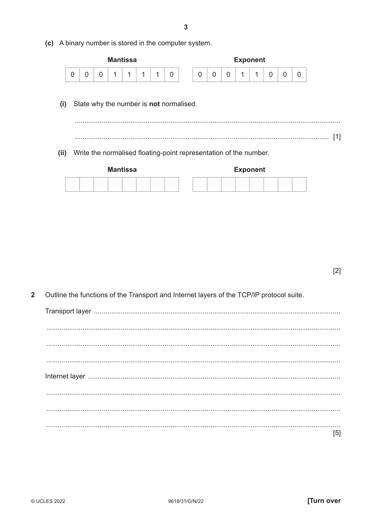 Cambridge A Level Computer Science 9618 2022 Oct/Nov Paper 3 · Variant 1 question paper, page 3 of 12