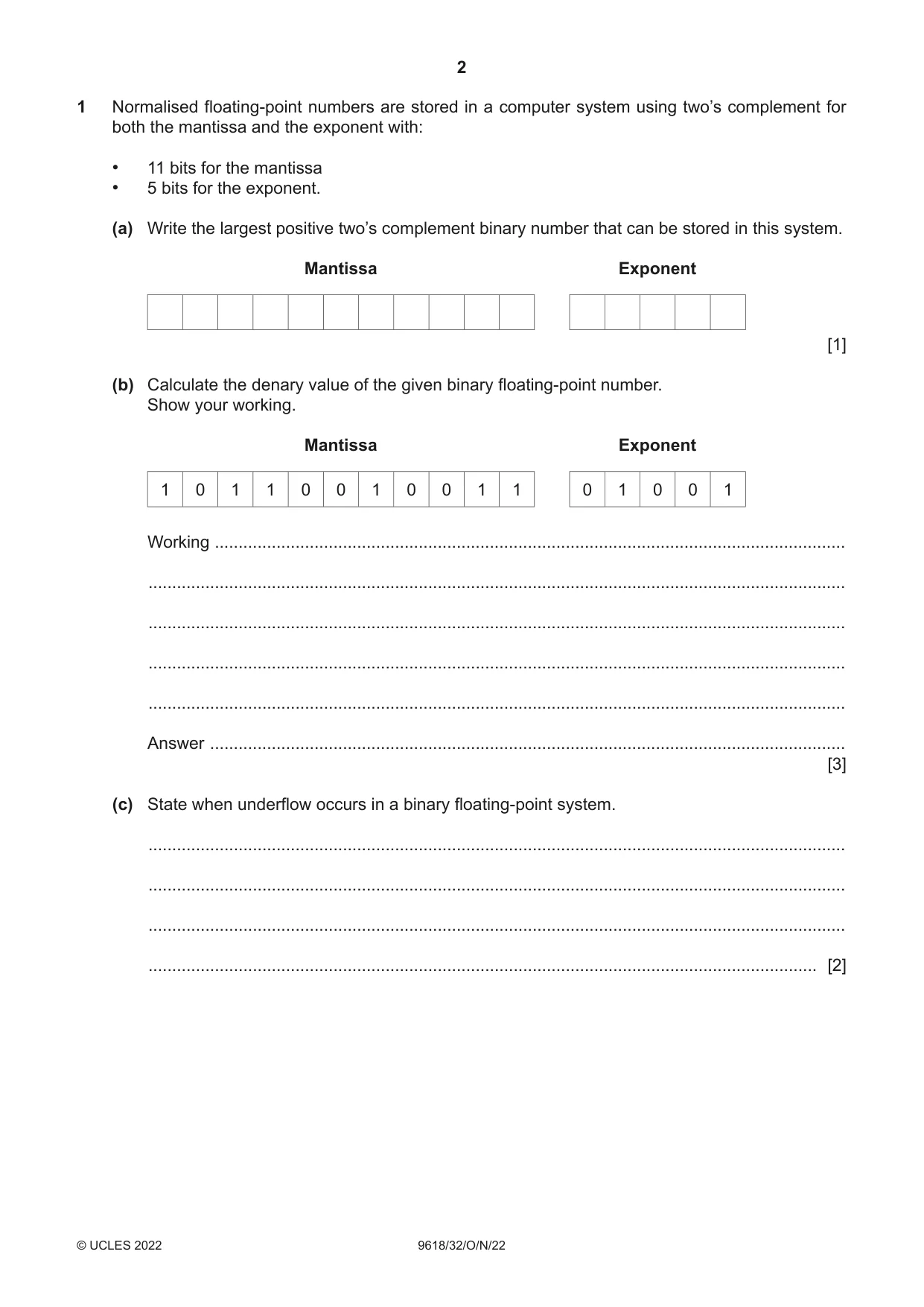 Cambridge A Level Computer Science 9618 2022 Oct/Nov Paper 3 · Variant 2 question paper, page 2 of 12