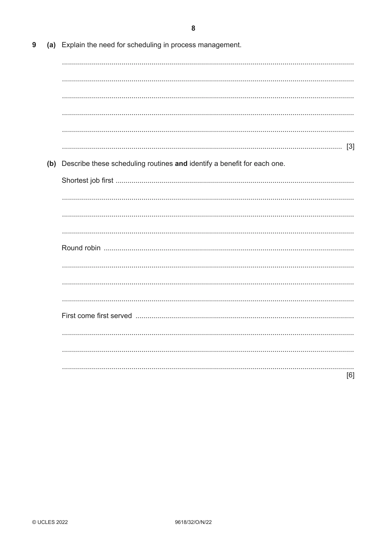 Cambridge A Level Computer Science 9618 2022 Oct/Nov Paper 3 · Variant 2 question paper, page 8 of 12