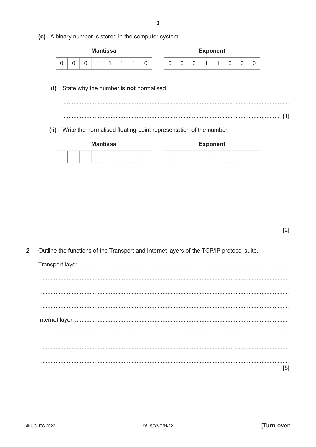 Cambridge A Level Computer Science 9618 2022 Oct/Nov Paper 3 · Variant 3 question paper, page 3 of 12