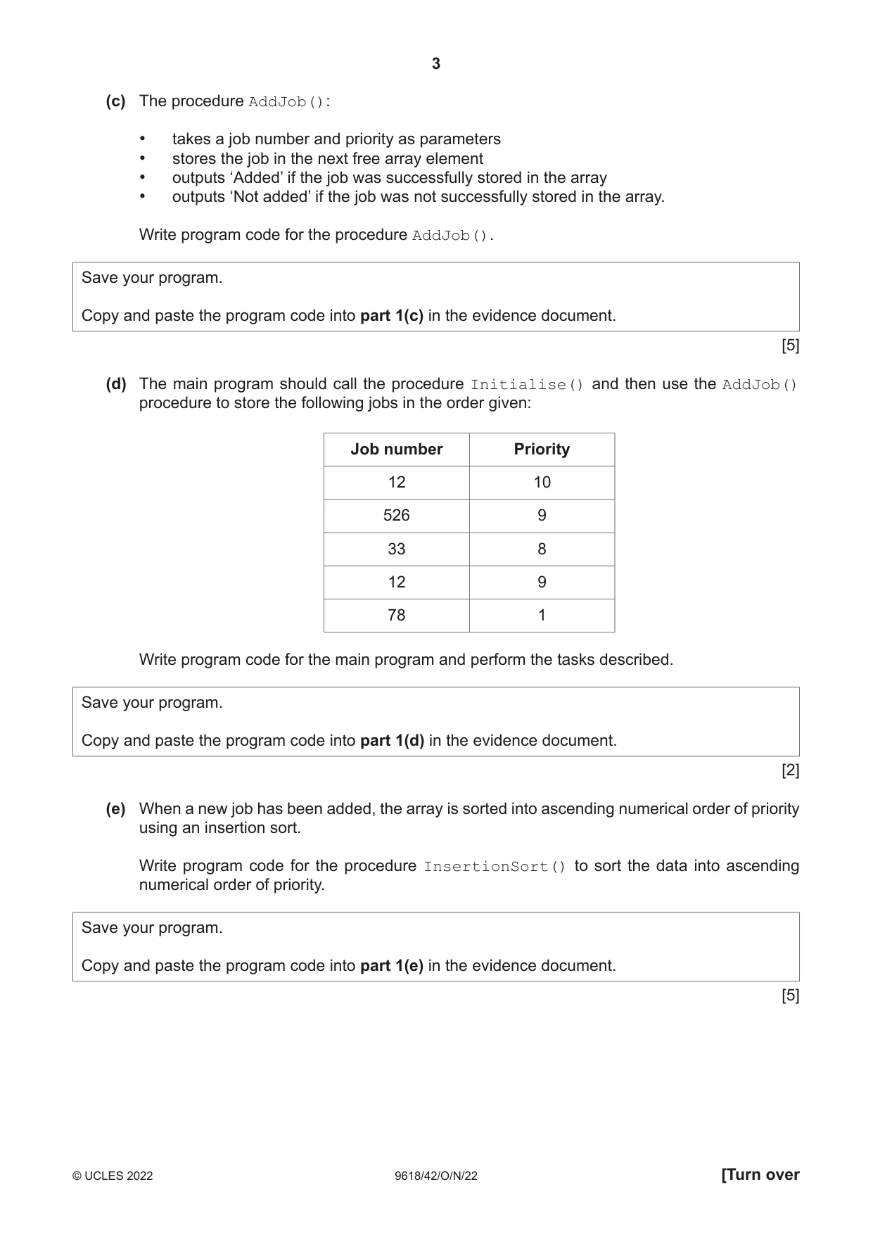 Cambridge A Level Computer Science 9618 2022 Oct/Nov Paper 4 · Variant 2 question paper, page 3 of 12