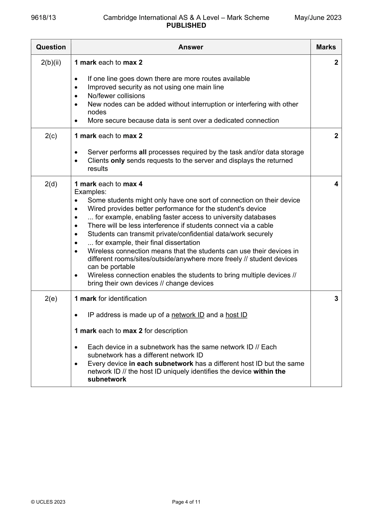Mark scheme, page 4 of 11