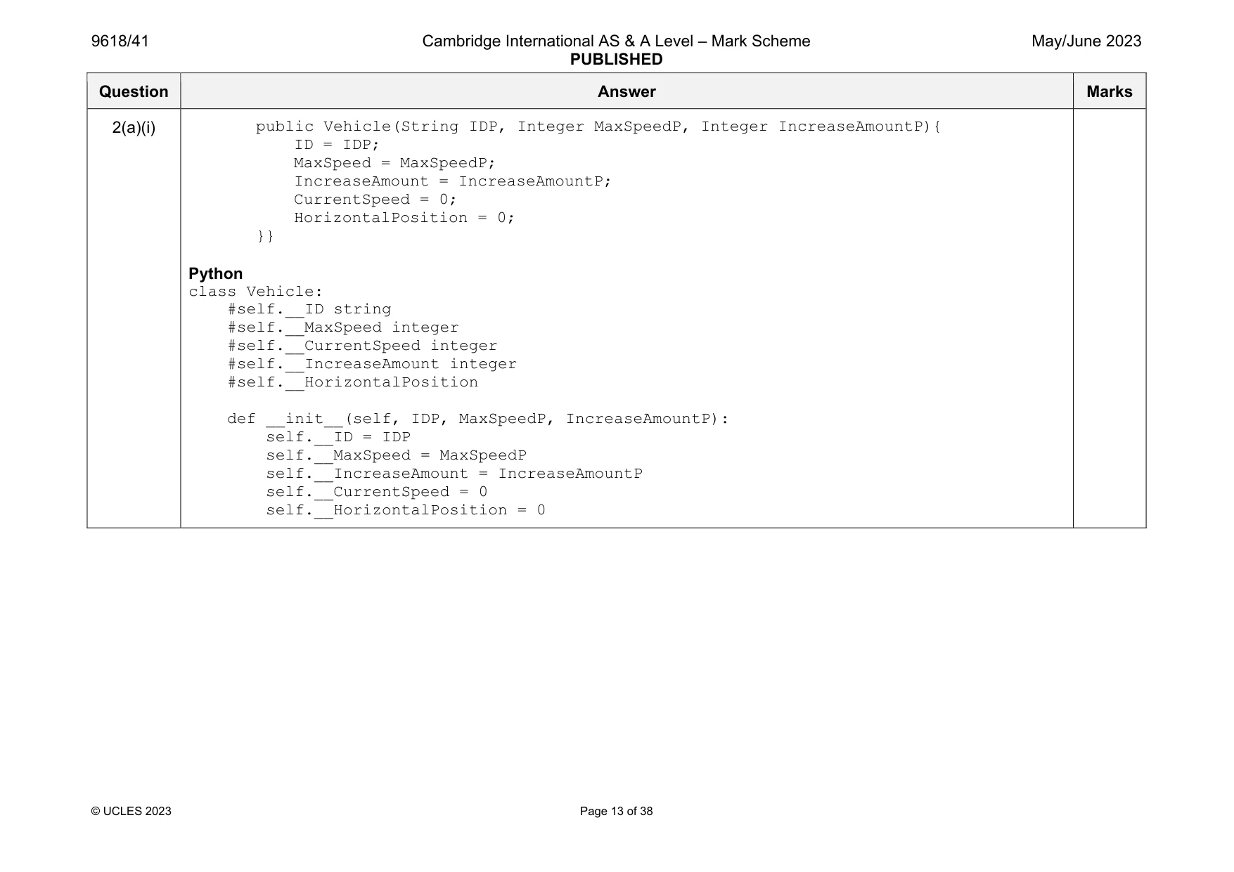 Mark scheme, page 13 of 38