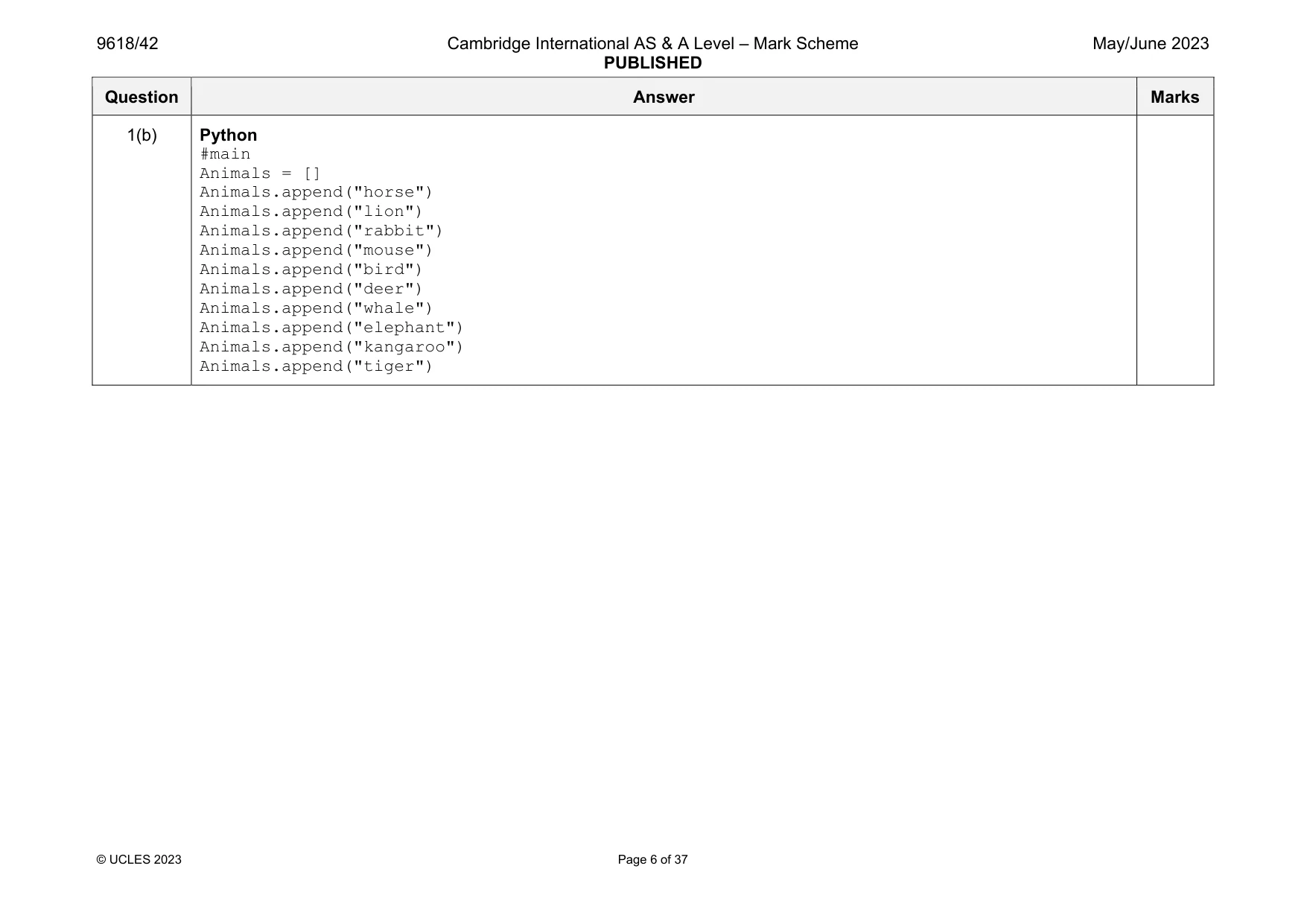 Mark scheme, page 6 of 37