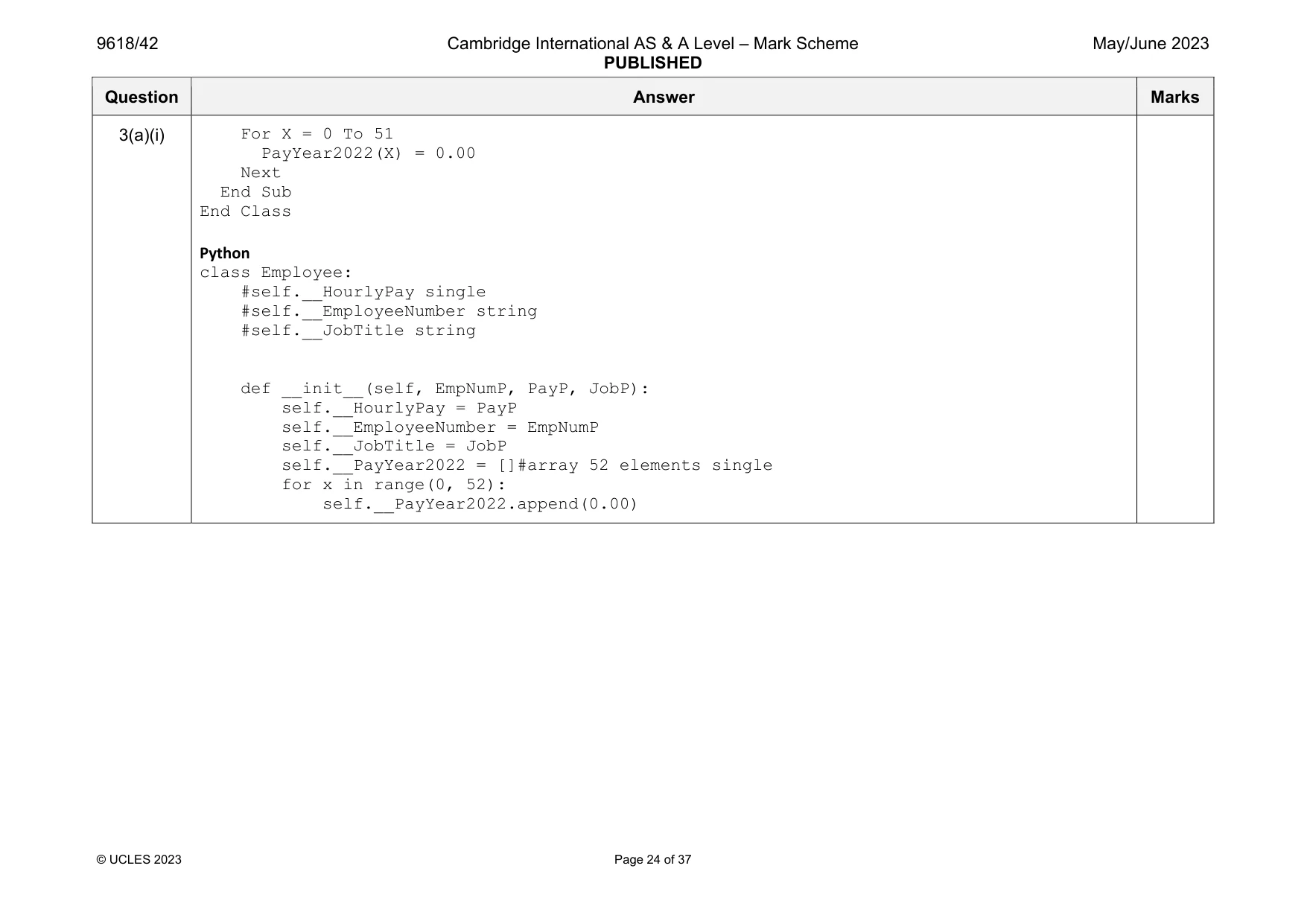 Mark scheme, page 24 of 37