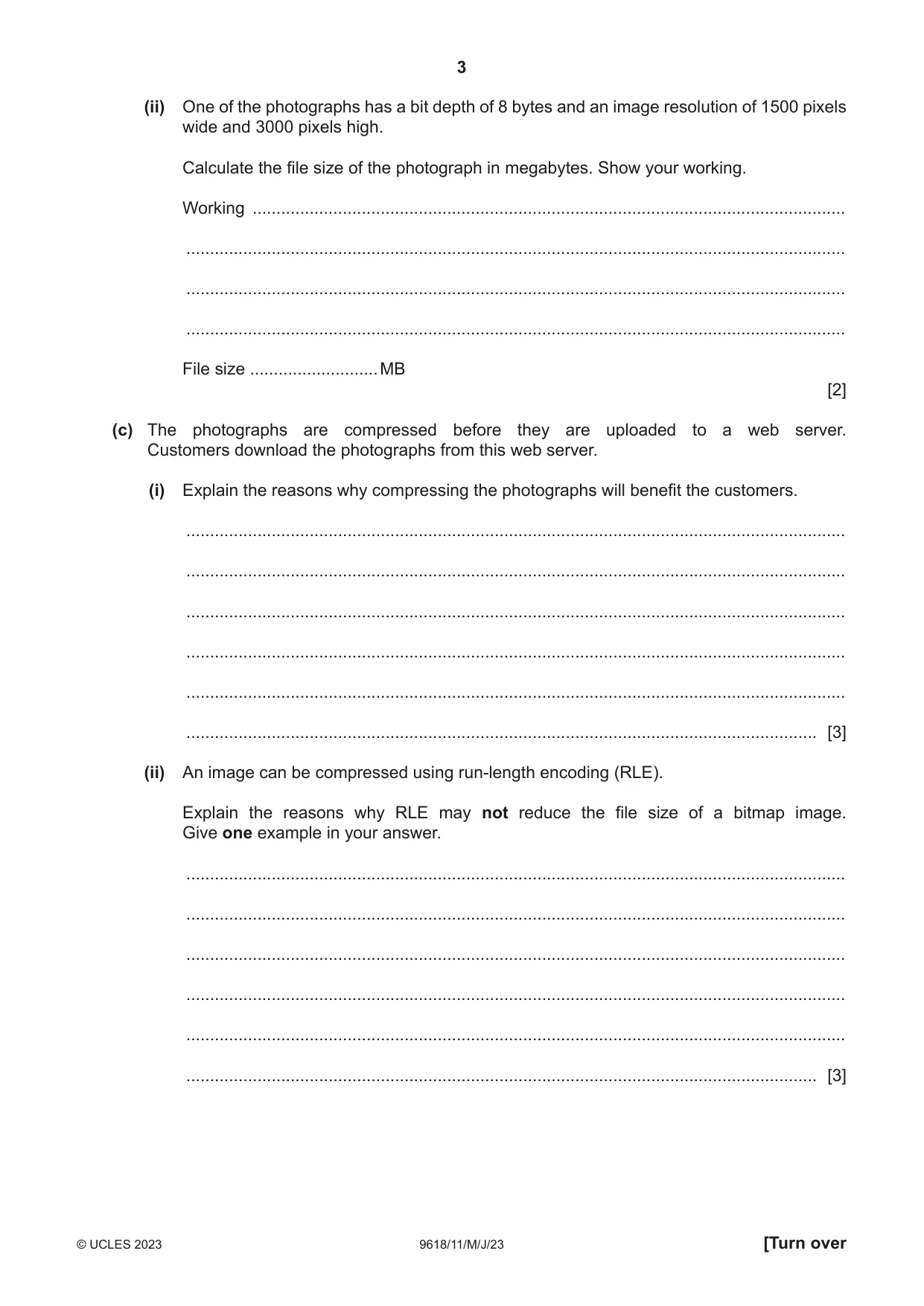 Cambridge A Level Computer Science 9618 2023 May/June Paper 1 · Variant 1 question paper, page 3 of 16