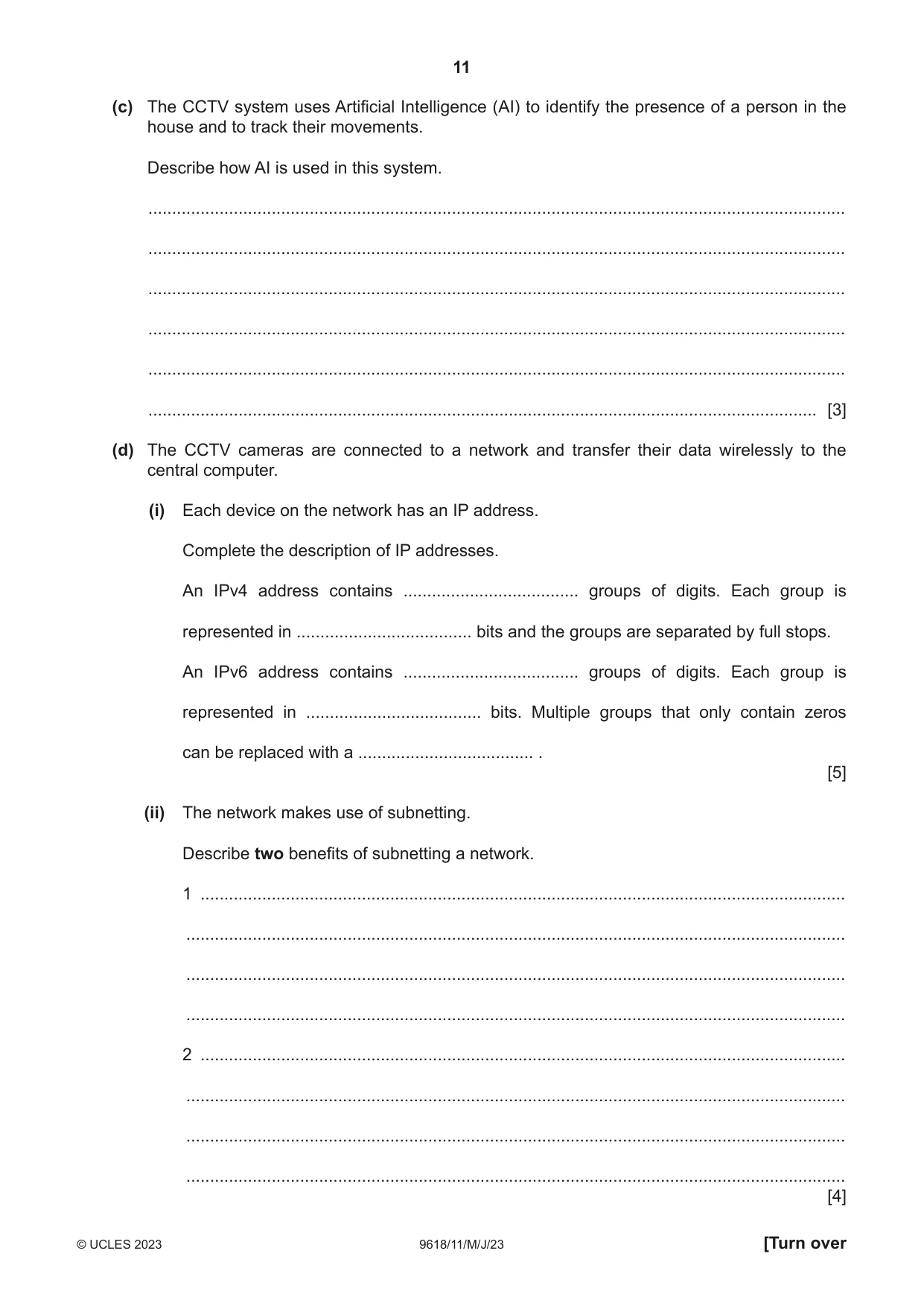 Cambridge A Level Computer Science 9618 2023 May/June Paper 1 · Variant 1 question paper, page 11 of 16