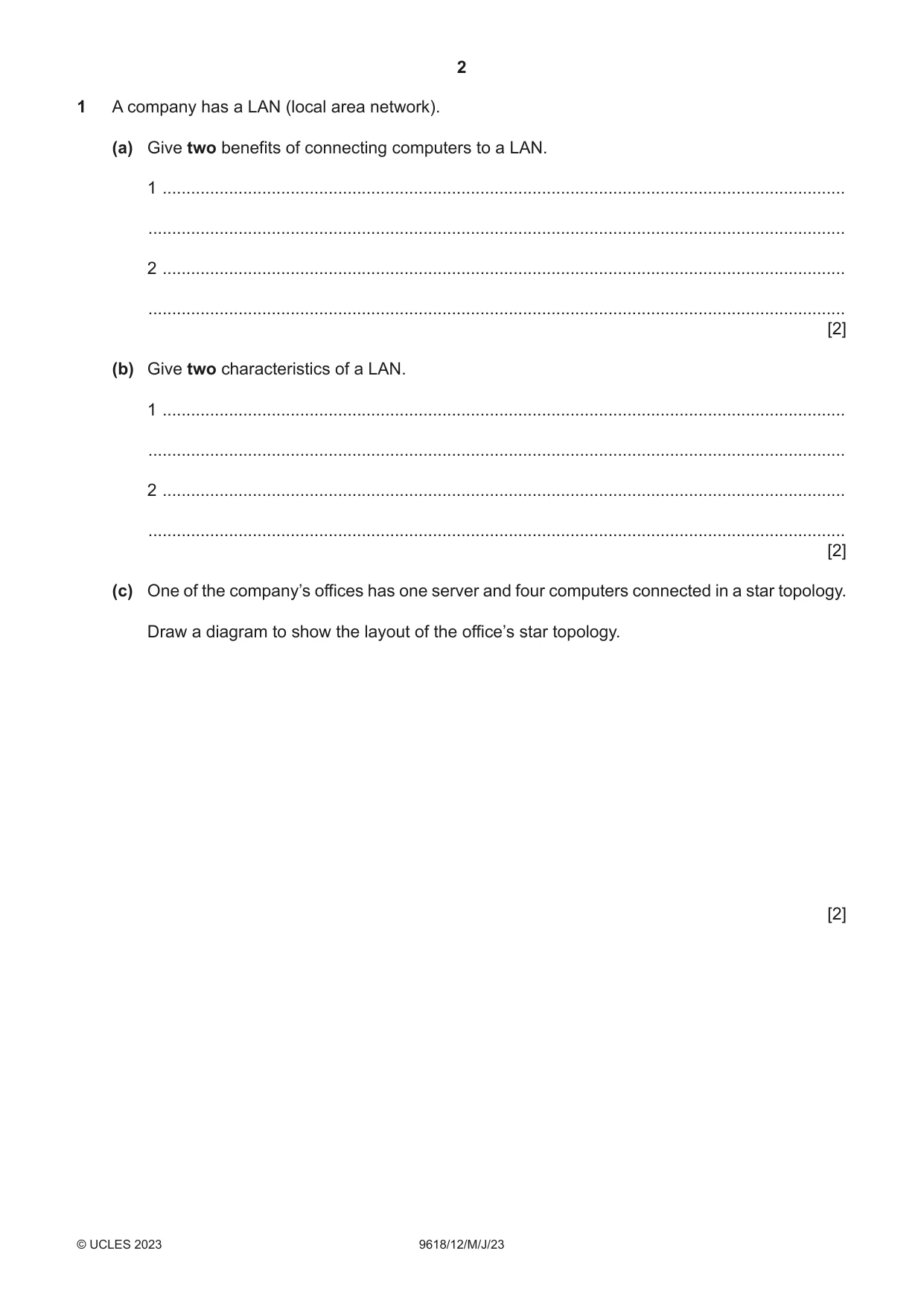 Cambridge A Level Computer Science 9618 2023 May/June Paper 1 · Variant 2 question paper, page 2 of 16