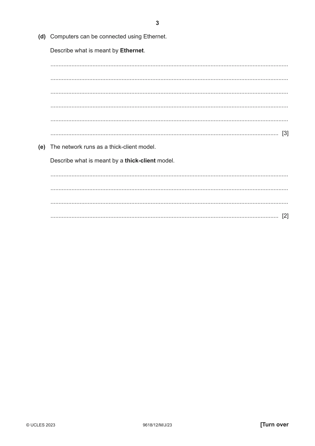 Cambridge A Level Computer Science 9618 2023 May/June Paper 1 · Variant 2 question paper, page 3 of 16