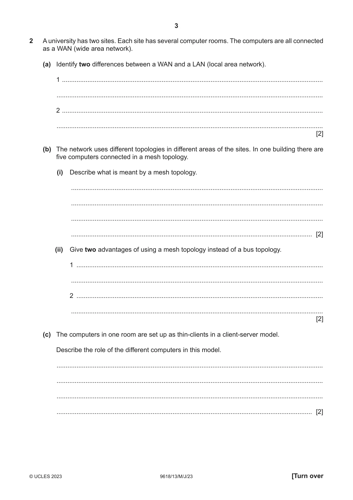 Cambridge A Level Computer Science 9618 2023 May/June Paper 1 · Variant 3 question paper, page 3 of 16