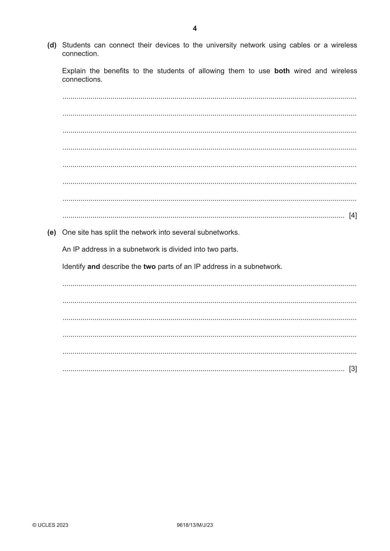 Cambridge A Level Computer Science 9618 2023 May/June Paper 1 · Variant 3 question paper, page 4 of 16