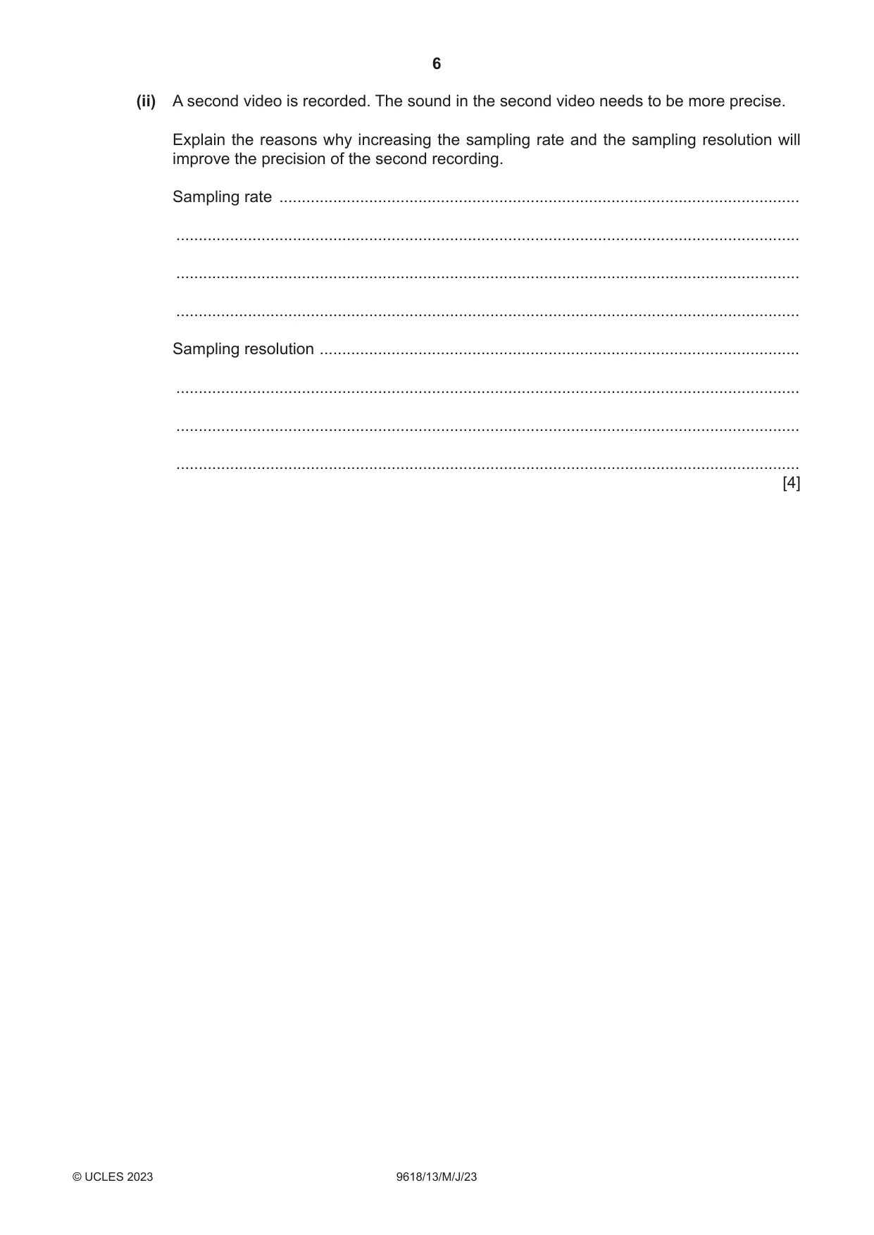 Cambridge A Level Computer Science 9618 2023 May/June Paper 1 · Variant 3 question paper, page 6 of 16