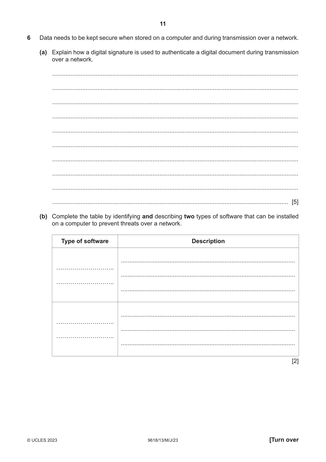 Cambridge A Level Computer Science 9618 2023 May/June Paper 1 · Variant 3 question paper, page 11 of 16