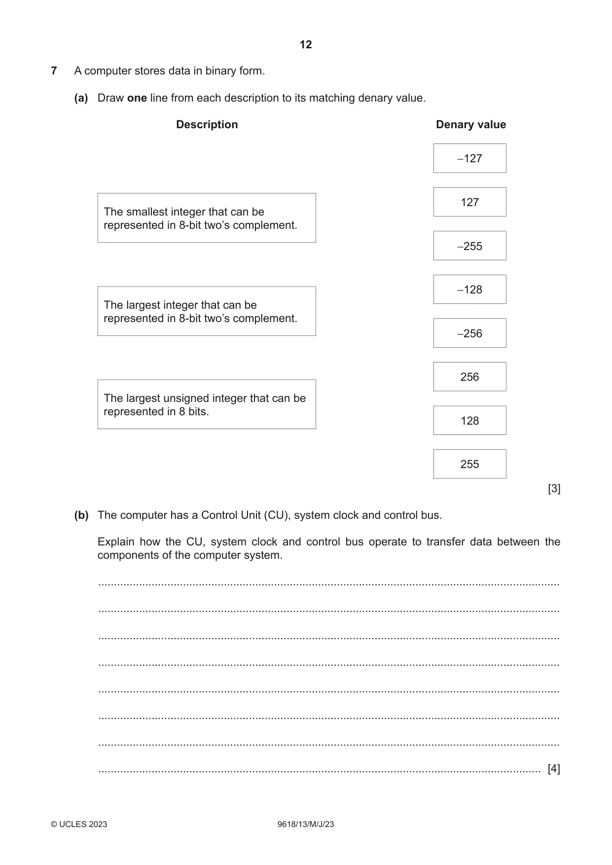 Cambridge A Level Computer Science 9618 2023 May/June Paper 1 · Variant 3 question paper, page 12 of 16