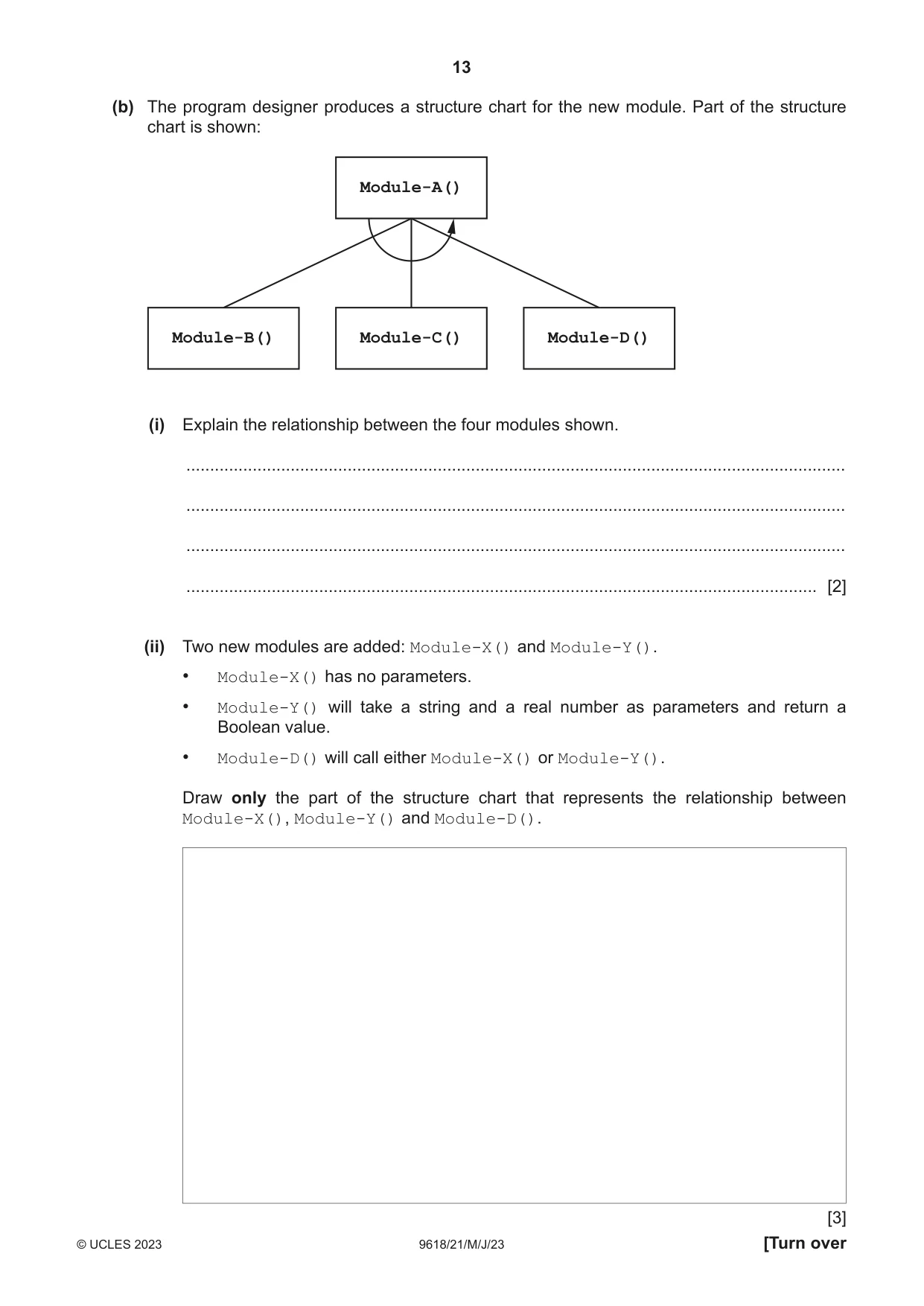 Cambridge A Level Computer Science 9618 2023 May/June Paper 2 · Variant 1 question paper, page 13 of 20