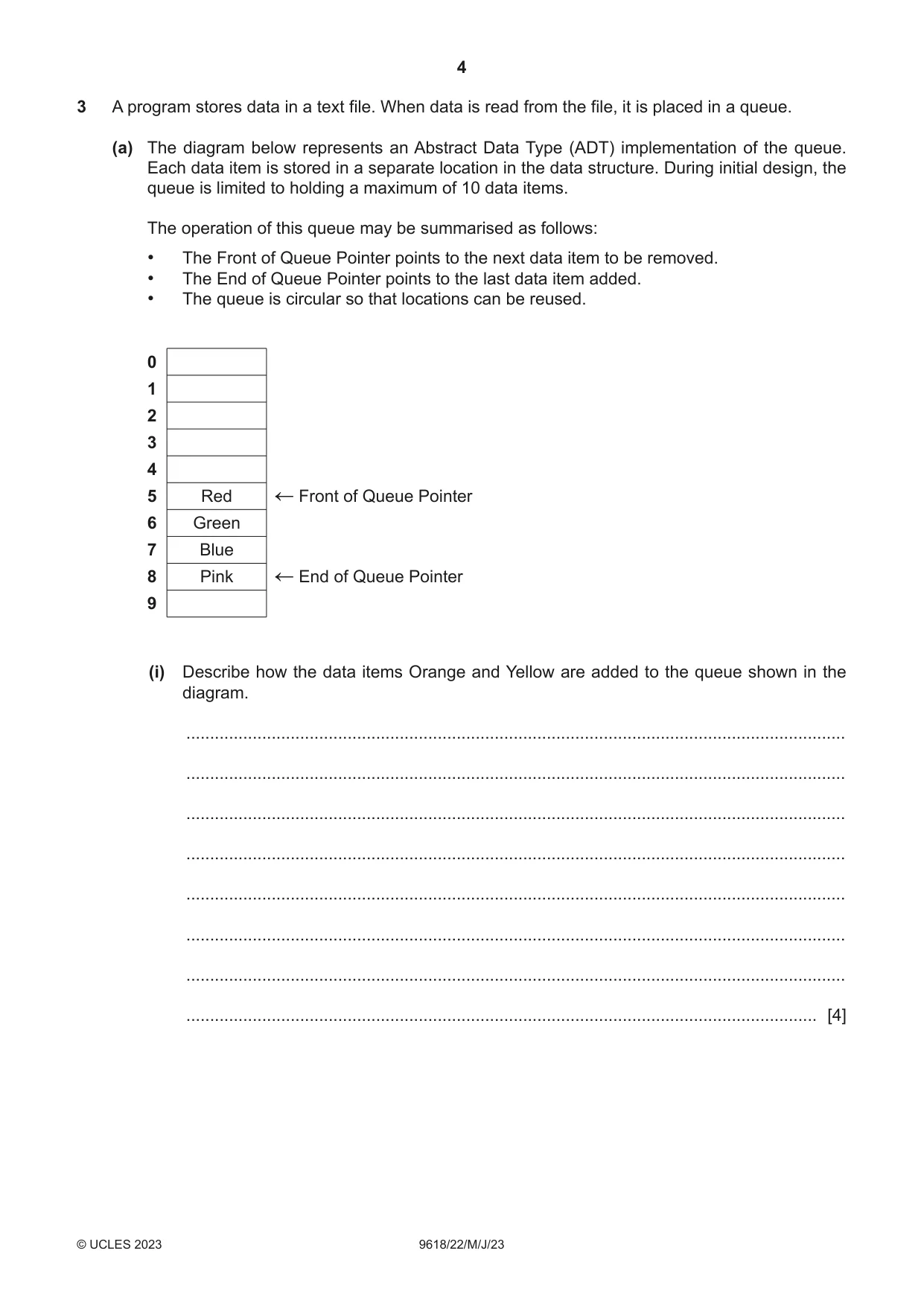 Cambridge A Level Computer Science 9618 2023 May/June Paper 2 · Variant 2 question paper, page 4 of 20