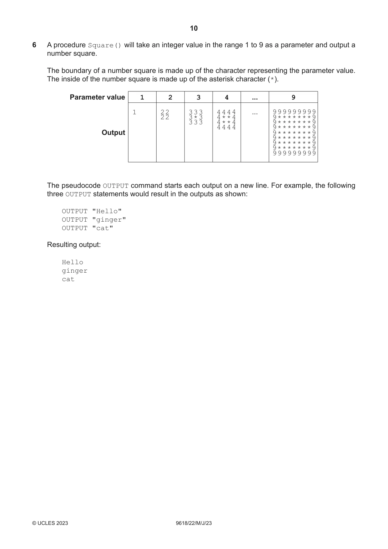 Cambridge A Level Computer Science 9618 2023 May/June Paper 2 · Variant 2 question paper, page 10 of 20