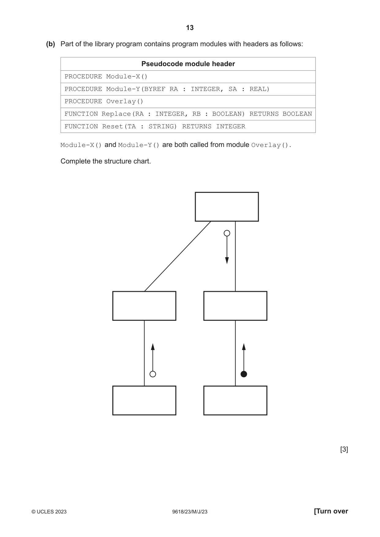Cambridge A Level Computer Science 9618 2023 May/June Paper 2 · Variant 3 question paper, page 13 of 20