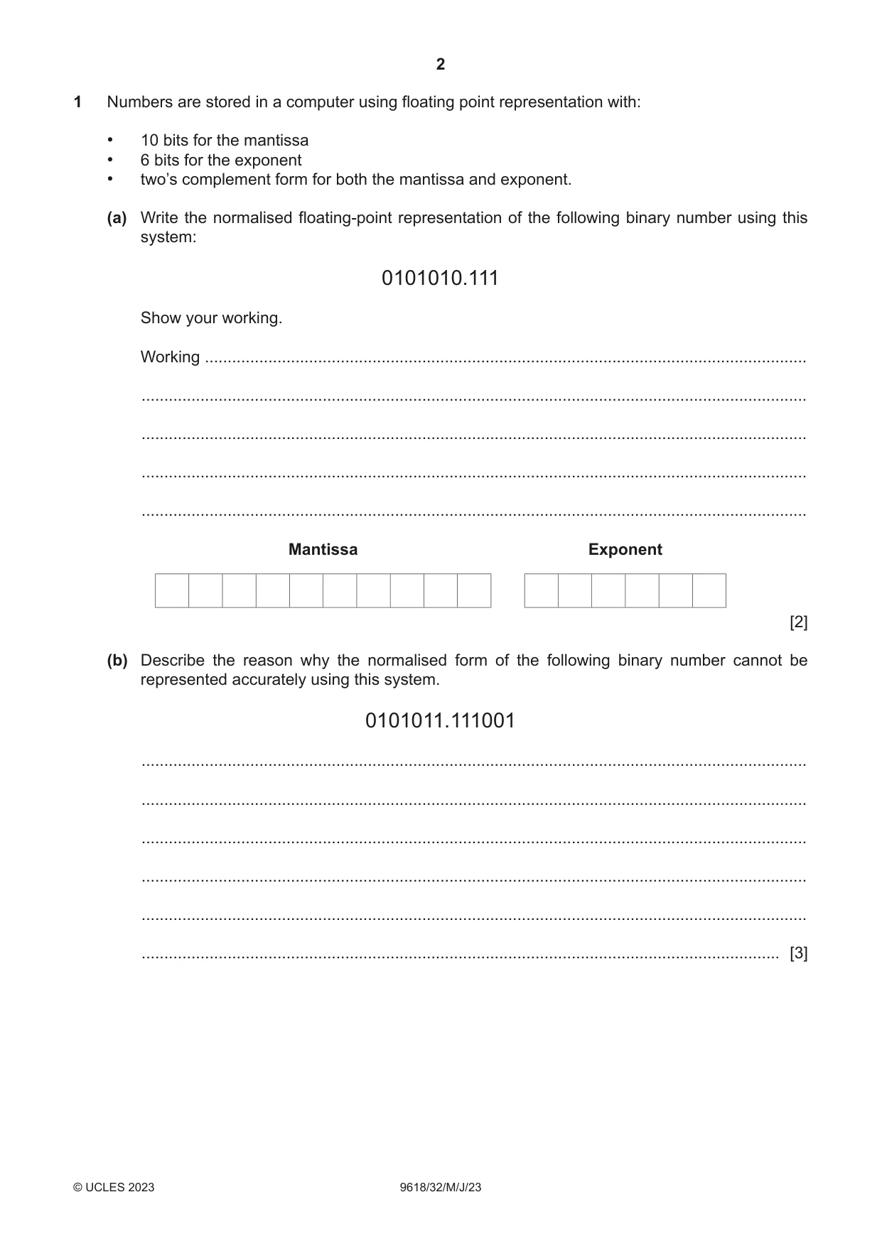 Cambridge A Level Computer Science 9618 2023 May/June Paper 3 · Variant 2 question paper, page 2 of 16
