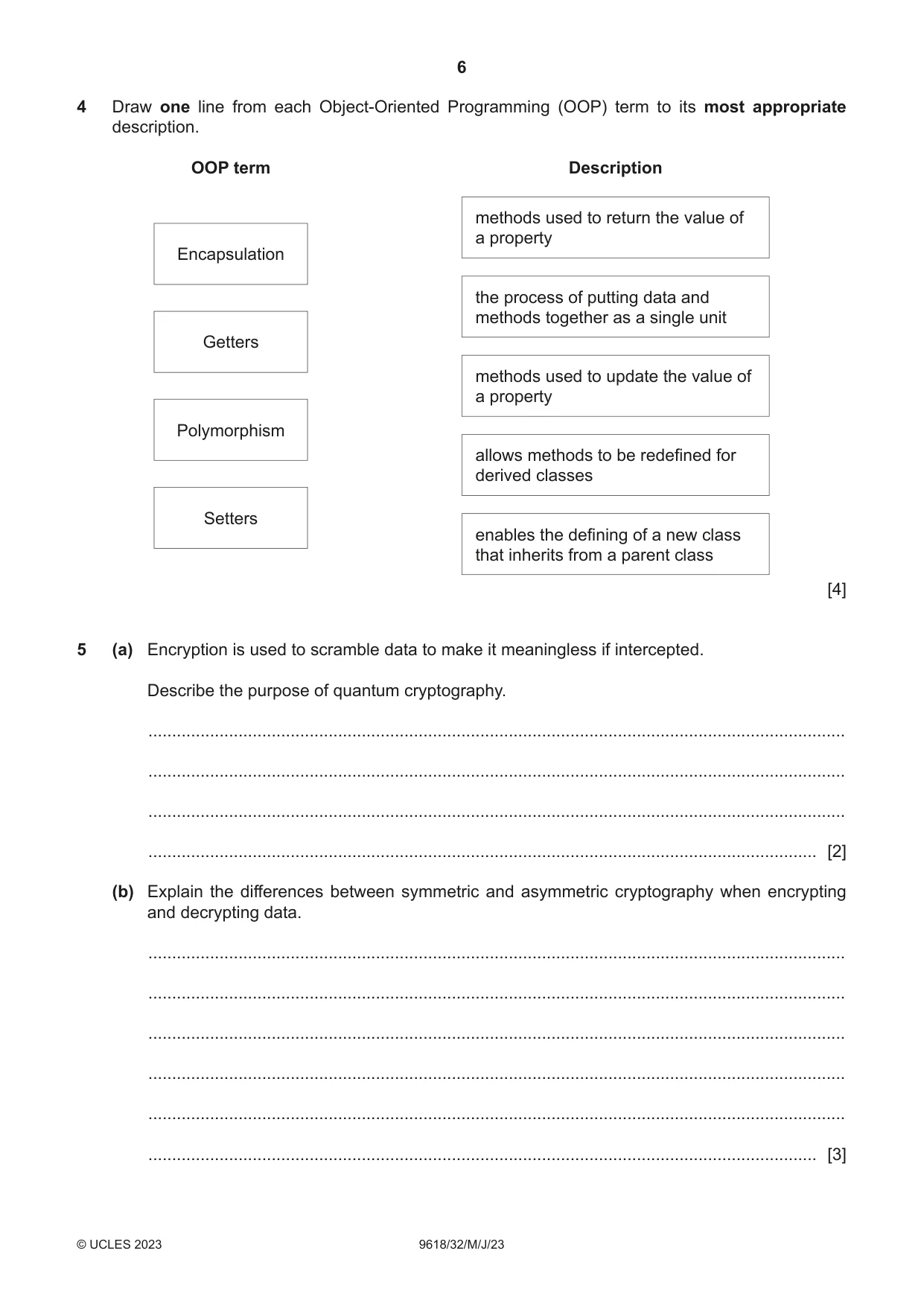 Cambridge A Level Computer Science 9618 2023 May/June Paper 3 · Variant 2 question paper, page 6 of 16