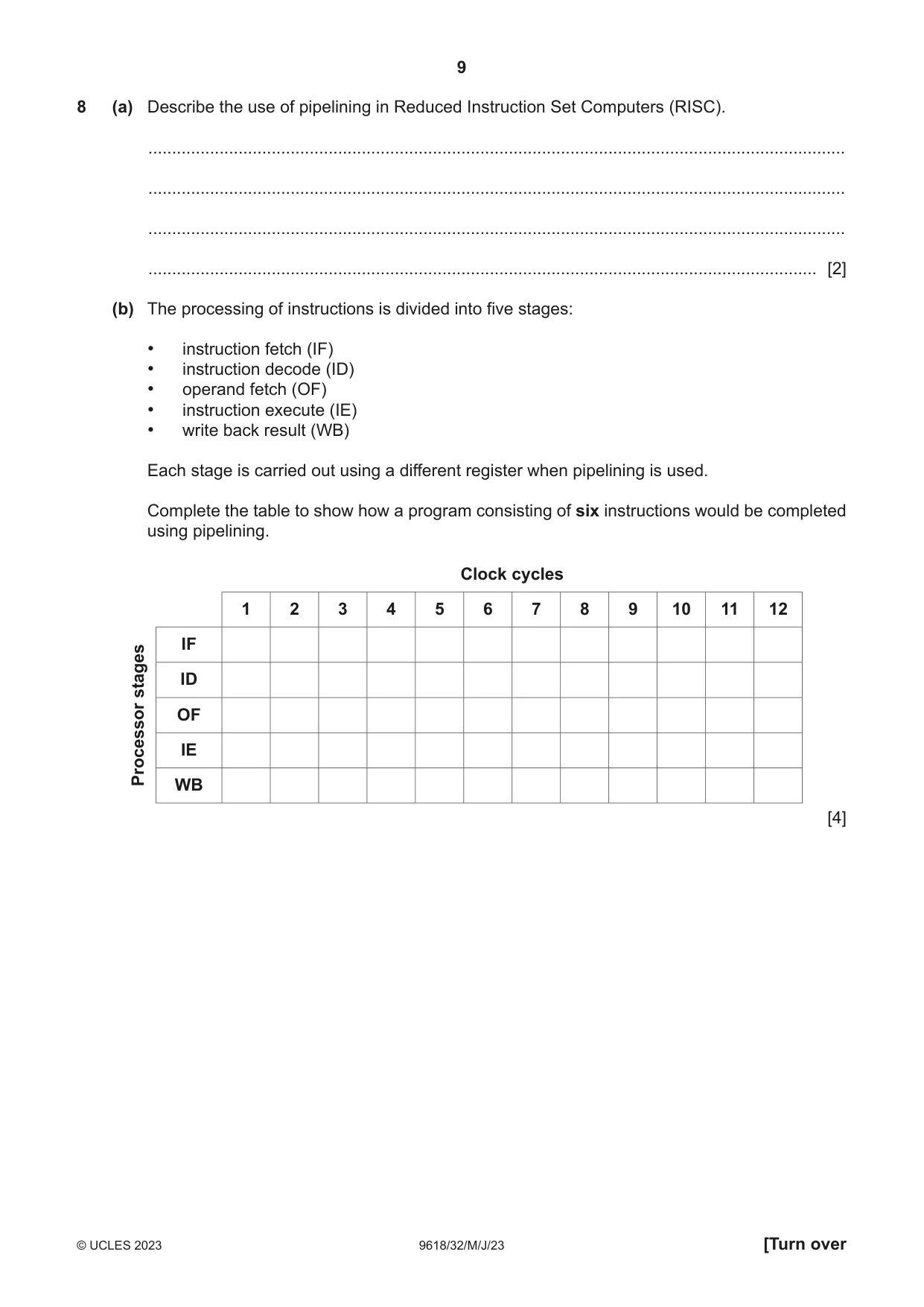 Cambridge A Level Computer Science 9618 2023 May/June Paper 3 · Variant 2 question paper, page 9 of 16