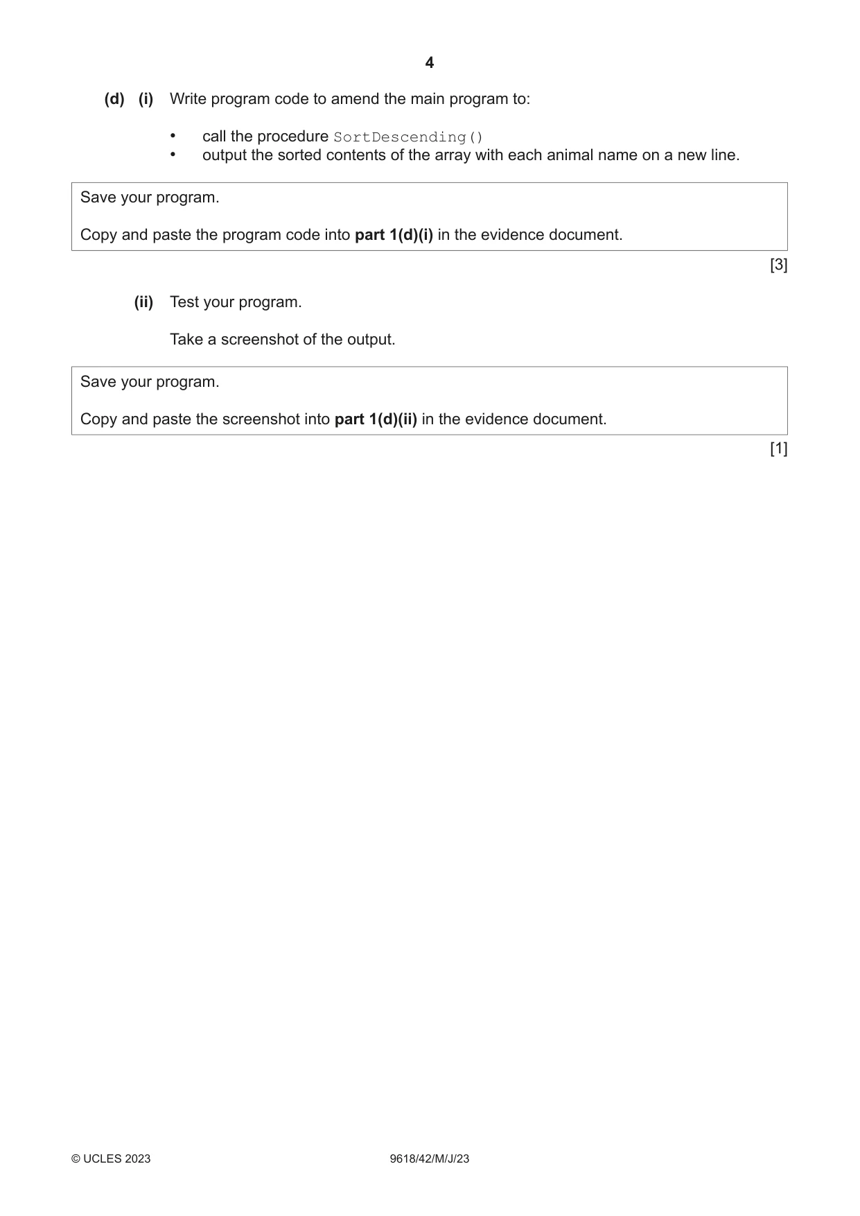 Cambridge A Level Computer Science 9618 2023 May/June Paper 4 · Variant 2 question paper, page 4 of 12