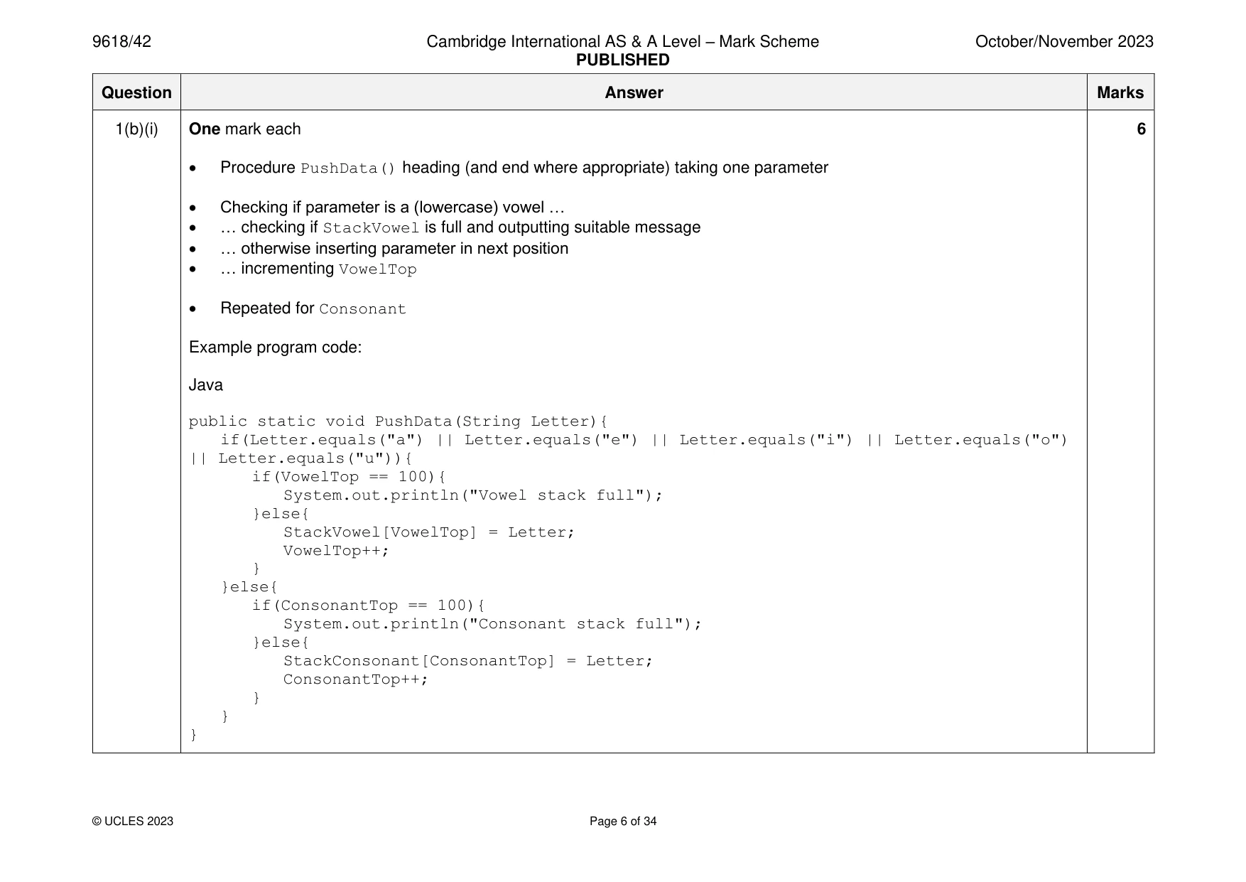 Mark scheme, page 6 of 34