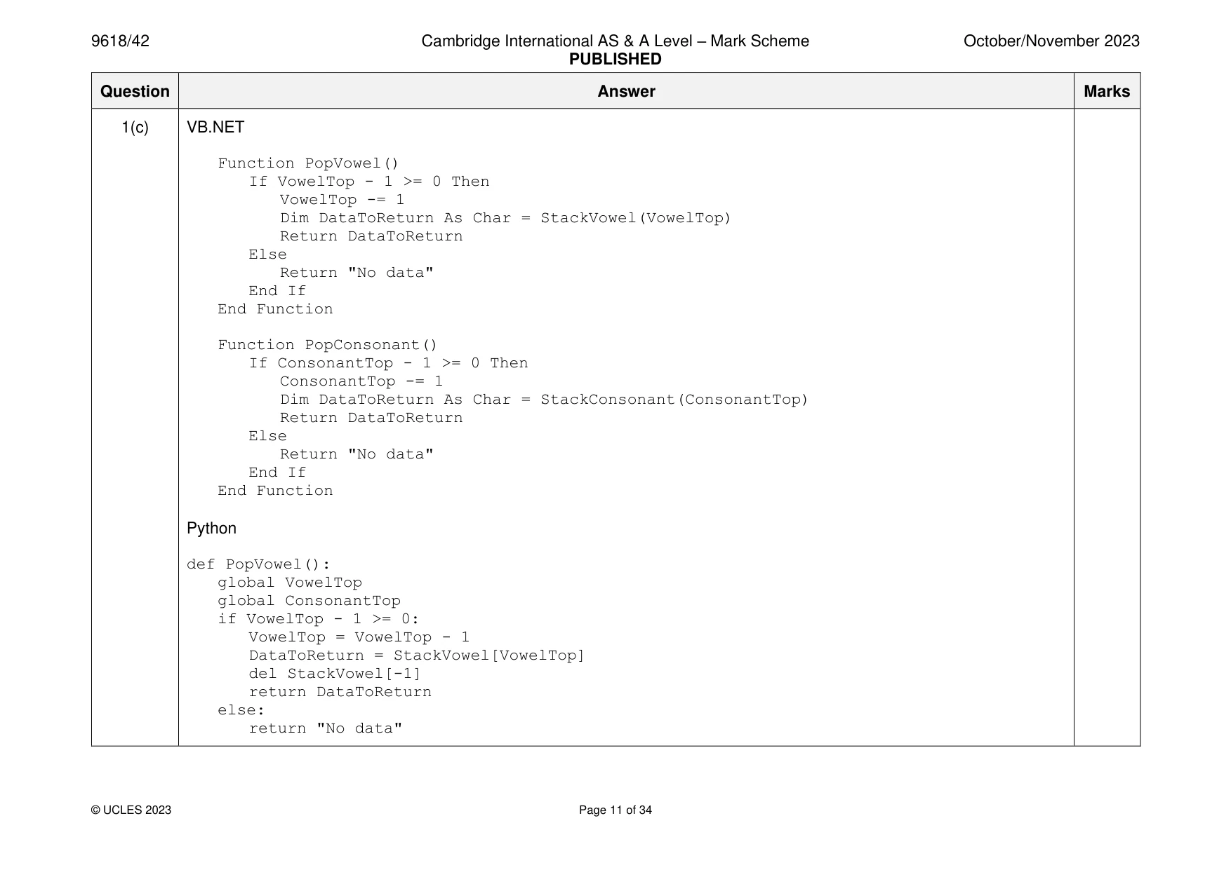Mark scheme, page 11 of 34