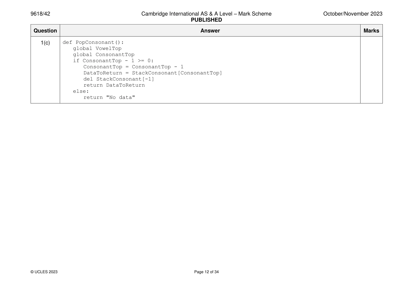 Mark scheme, page 12 of 34