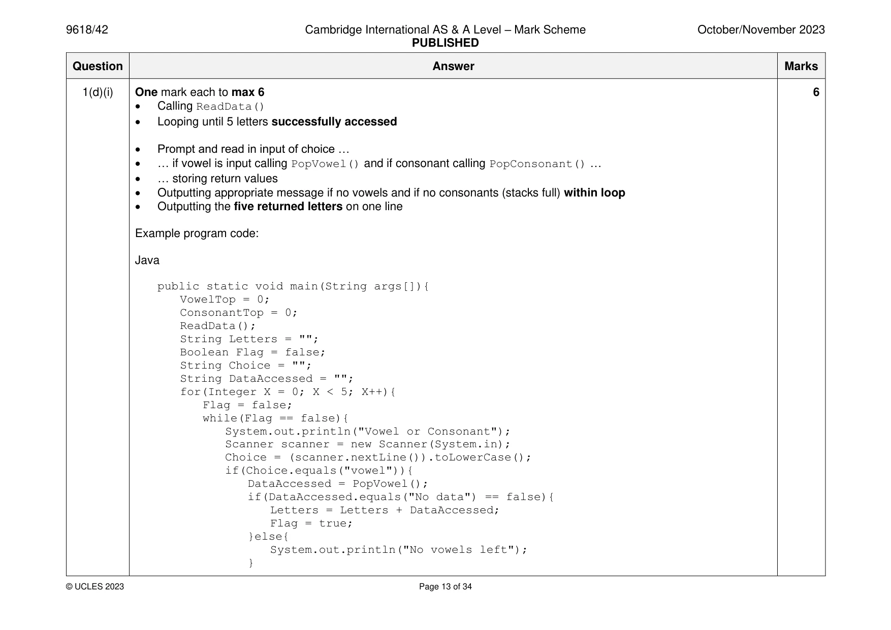 Mark scheme, page 13 of 34