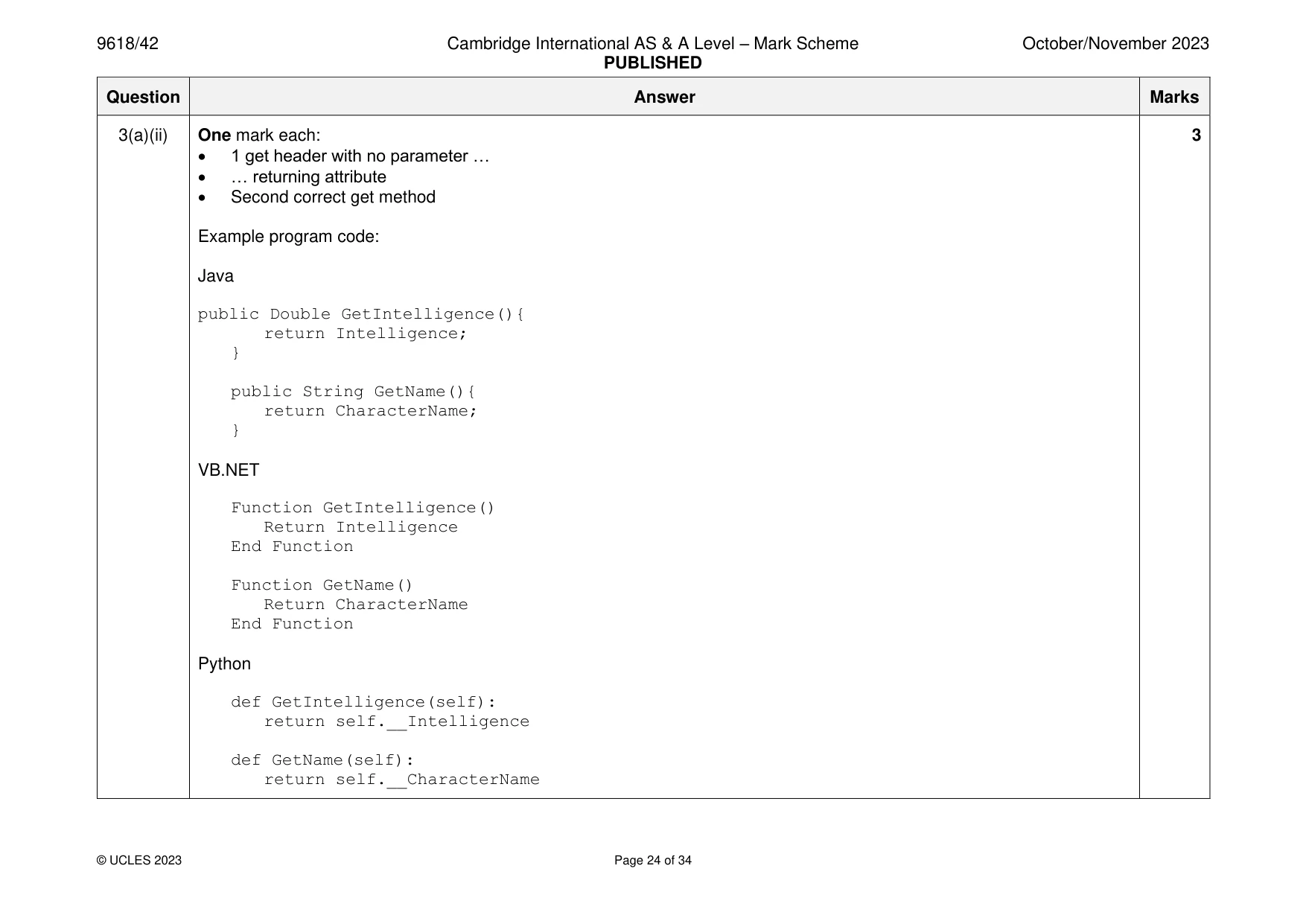 Mark scheme, page 24 of 34
