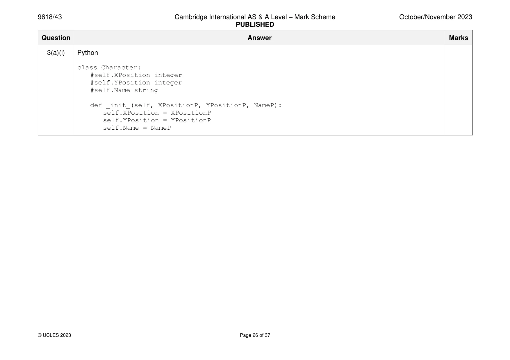 Mark scheme, page 26 of 37