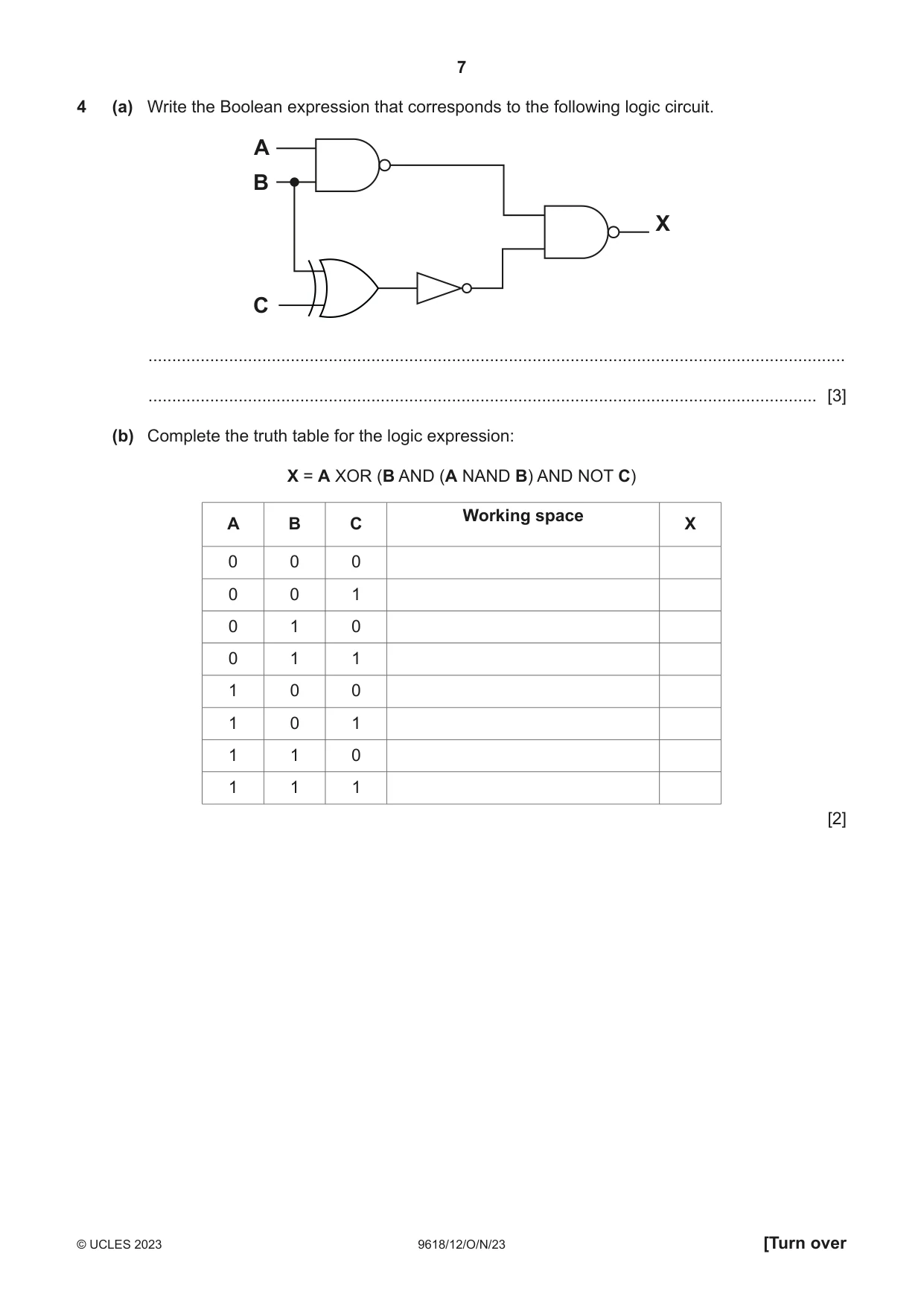 Cambridge A Level Computer Science 9618 2023 Oct/Nov Paper 1 · Variant 2 question paper, page 7 of 16
