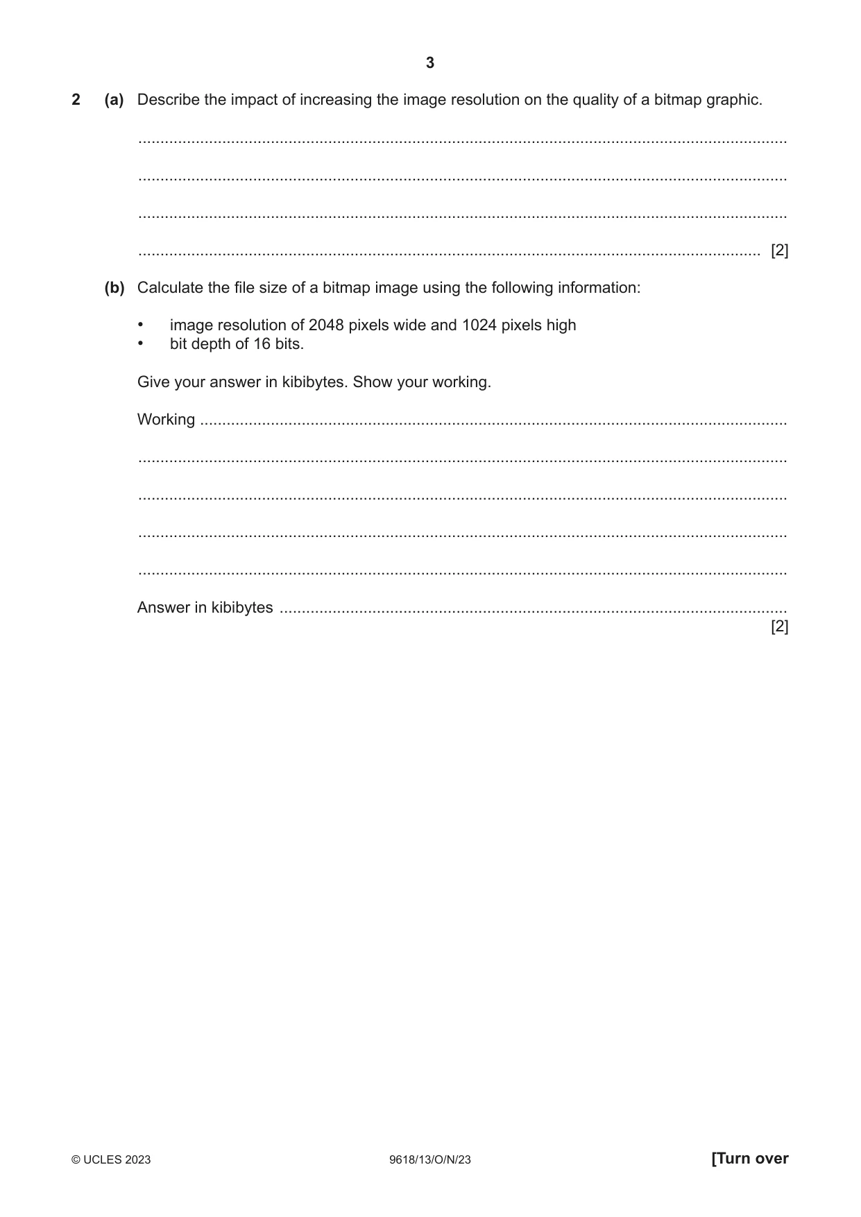 Cambridge A Level Computer Science 9618 2023 Oct/Nov Paper 1 · Variant 3 question paper, page 3 of 16
