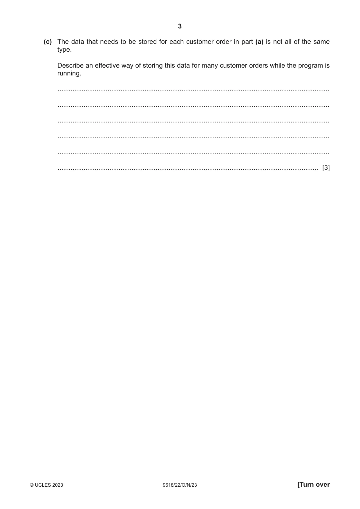 Cambridge A Level Computer Science 9618 2023 Oct/Nov Paper 2 · Variant 2 question paper, page 3 of 20