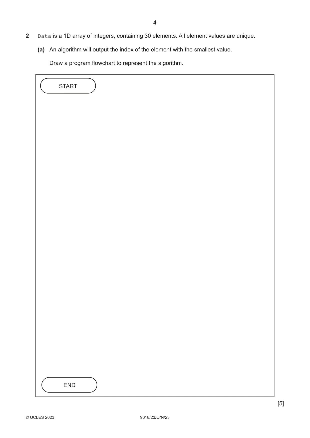 Cambridge A Level Computer Science 9618 2023 Oct/Nov Paper 2 · Variant 3 question paper, page 4 of 20
