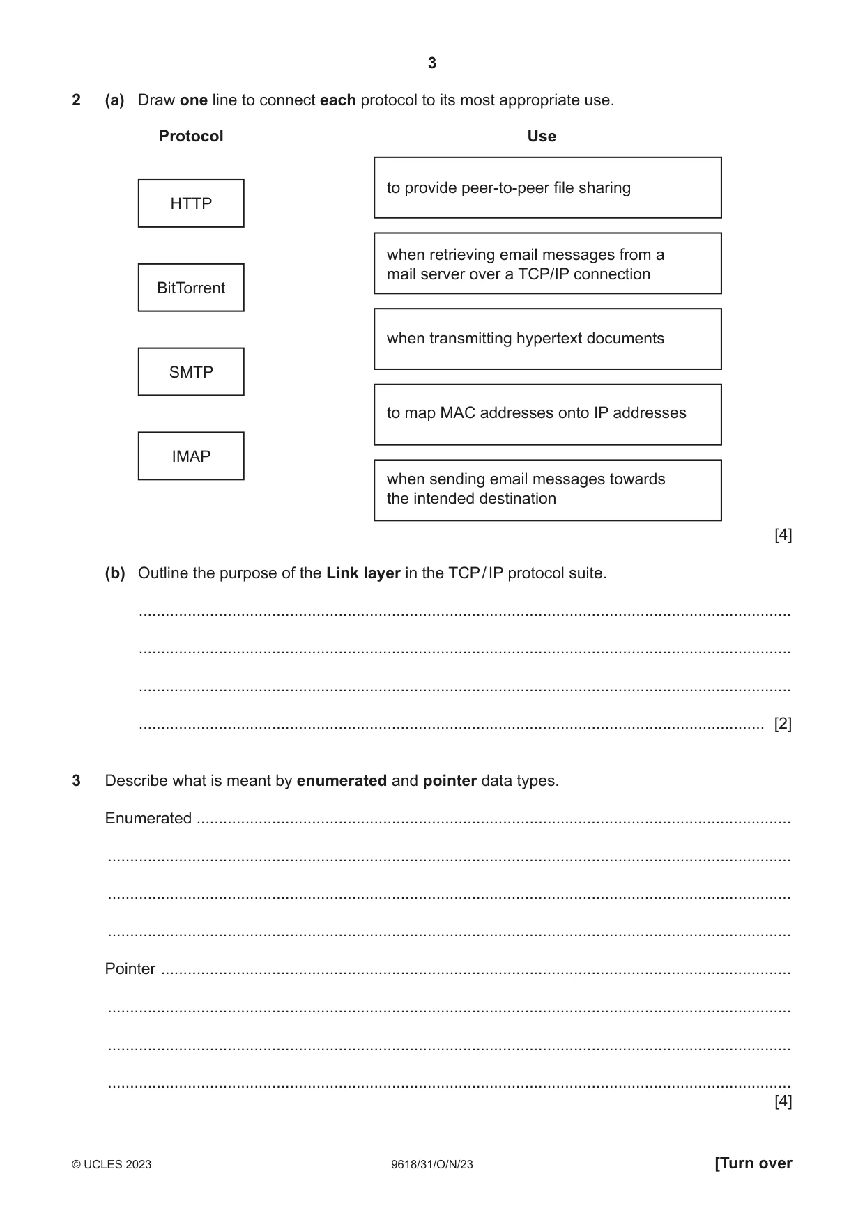 Cambridge A Level Computer Science 9618 2023 Oct/Nov Paper 3 · Variant 1 question paper, page 3 of 16