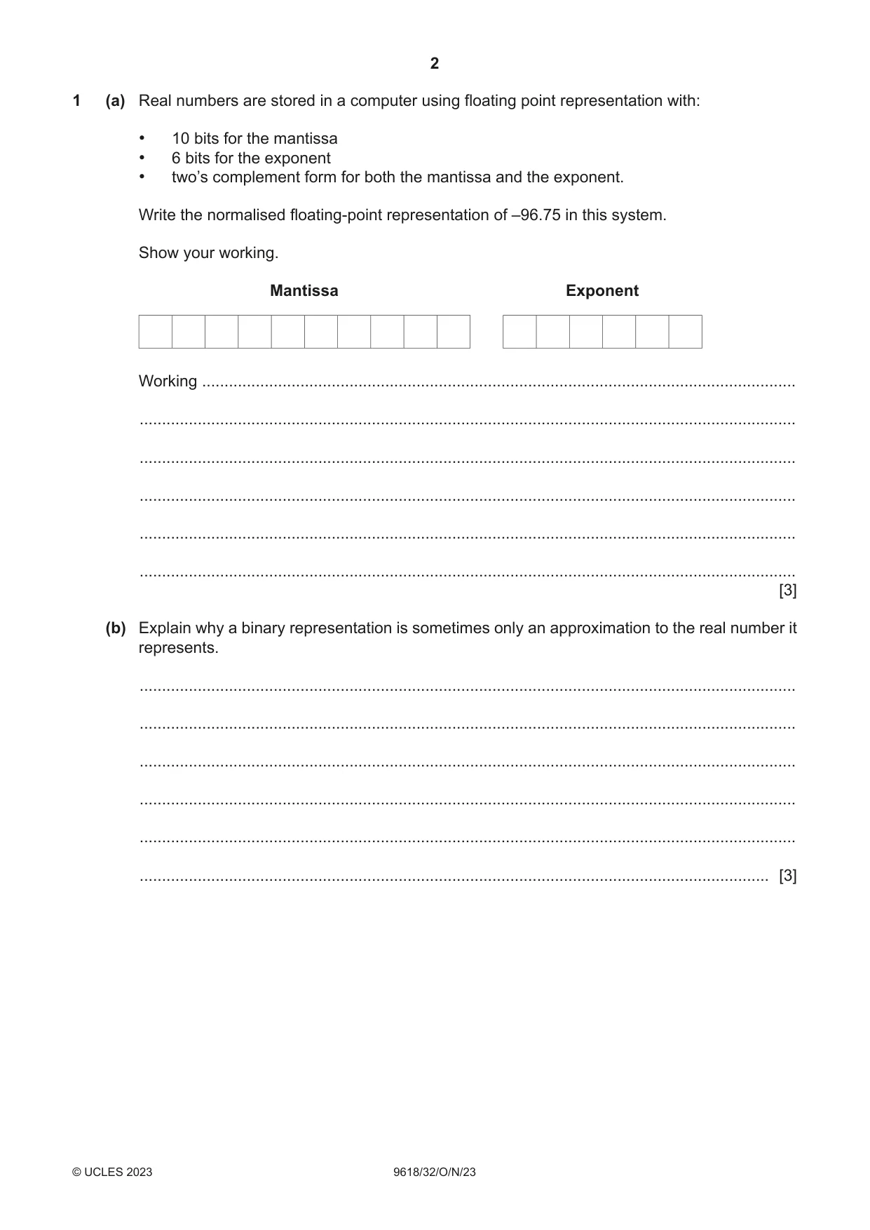 Cambridge A Level Computer Science 9618 2023 Oct/Nov Paper 3 · Variant 2 question paper, page 2 of 16