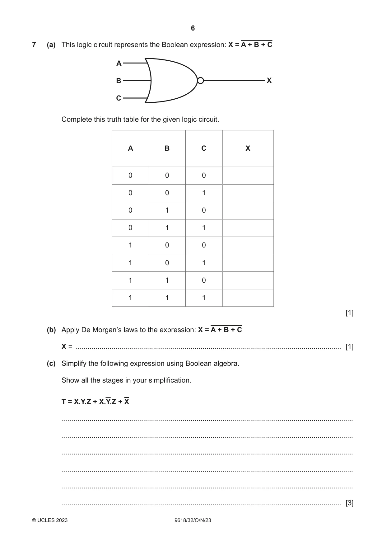 Cambridge A Level Computer Science 9618 2023 Oct/Nov Paper 3 · Variant 2 question paper, page 6 of 16