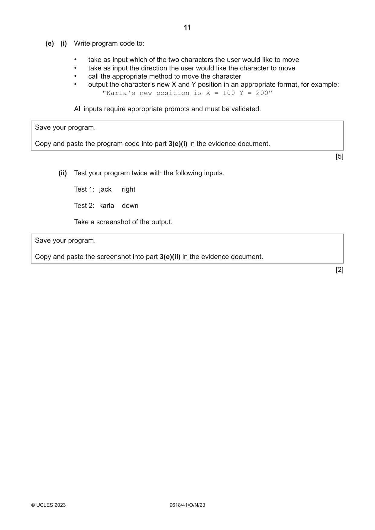 Cambridge A Level Computer Science 9618 2023 Oct/Nov Paper 4 · Variant 1 question paper, page 11 of 12