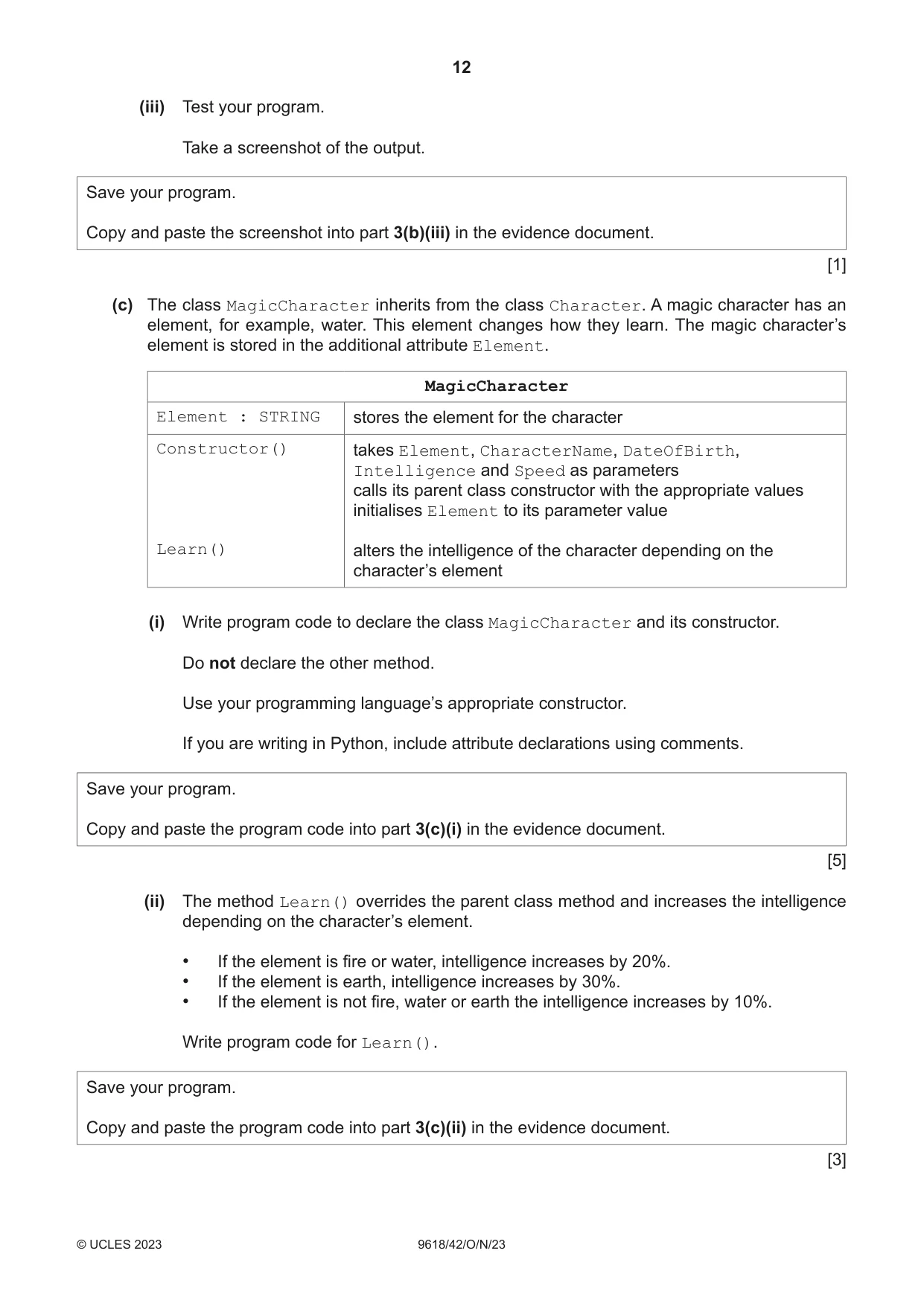 Cambridge A Level Computer Science 9618 2023 Oct/Nov Paper 4 · Variant 2 question paper, page 12 of 16