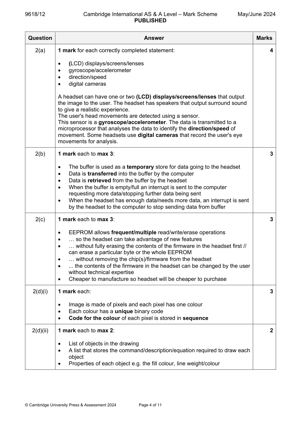 Mark scheme, page 4 of 11