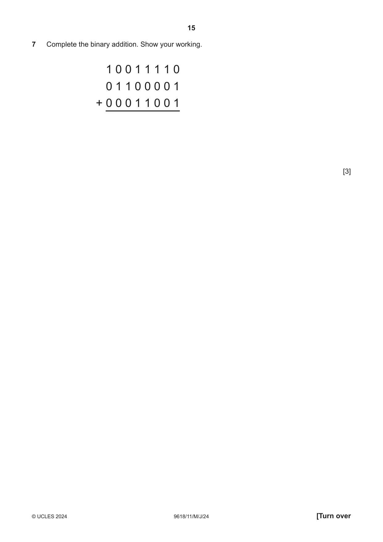 Cambridge A Level Computer Science 9618 2024 May/June Paper 1 · Variant 1 question paper, page 15 of 16