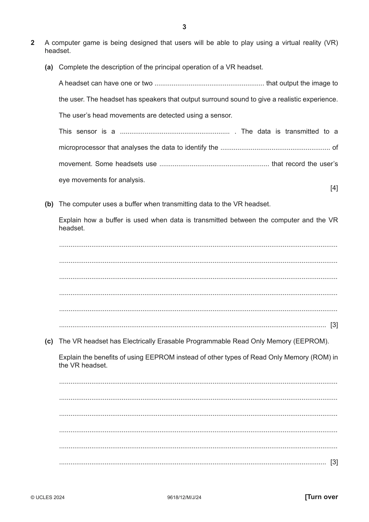 Cambridge A Level Computer Science 9618 2024 May/June Paper 1 · Variant 2 question paper, page 3 of 16
