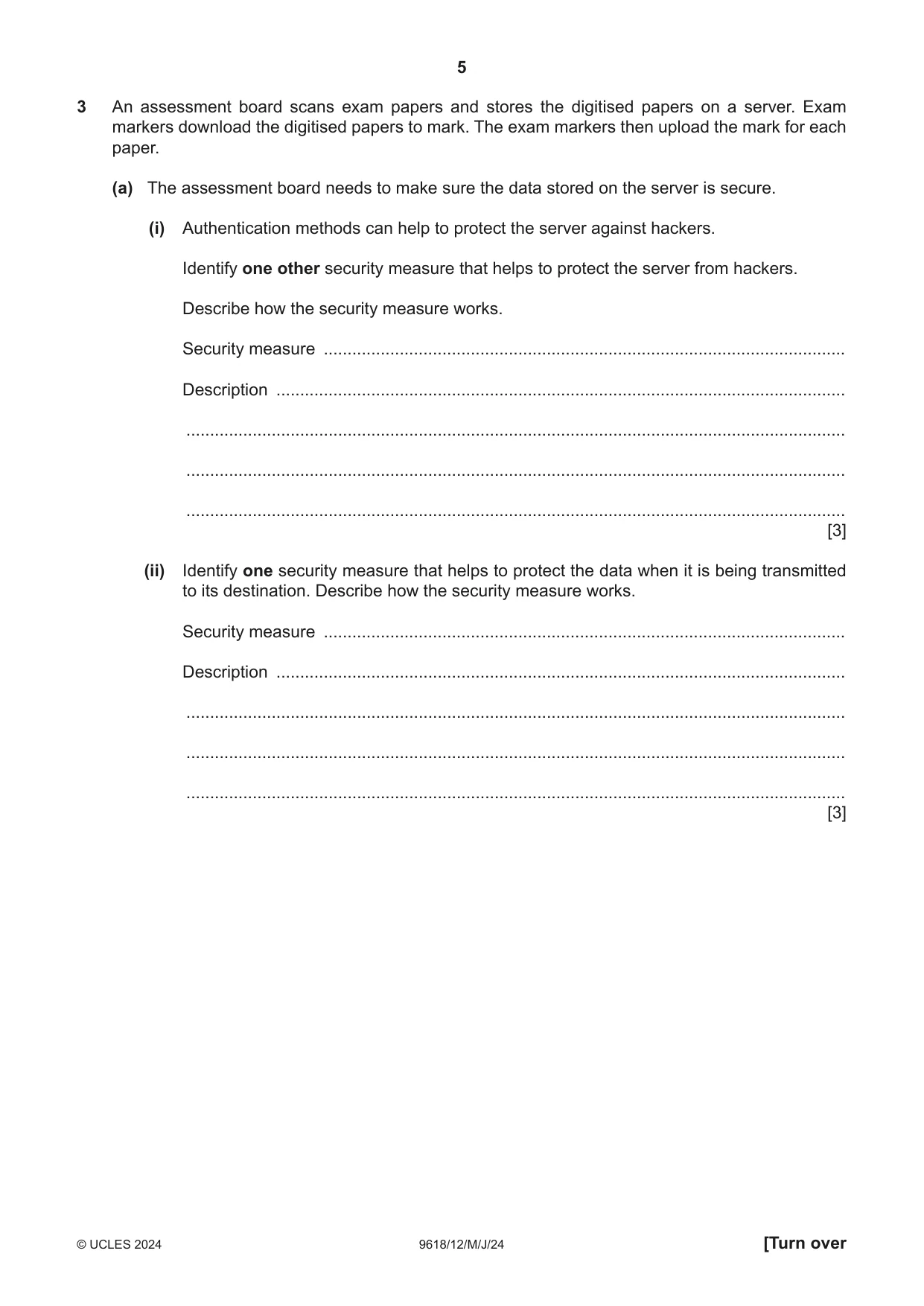 Cambridge A Level Computer Science 9618 2024 May/June Paper 1 · Variant 2 question paper, page 5 of 16