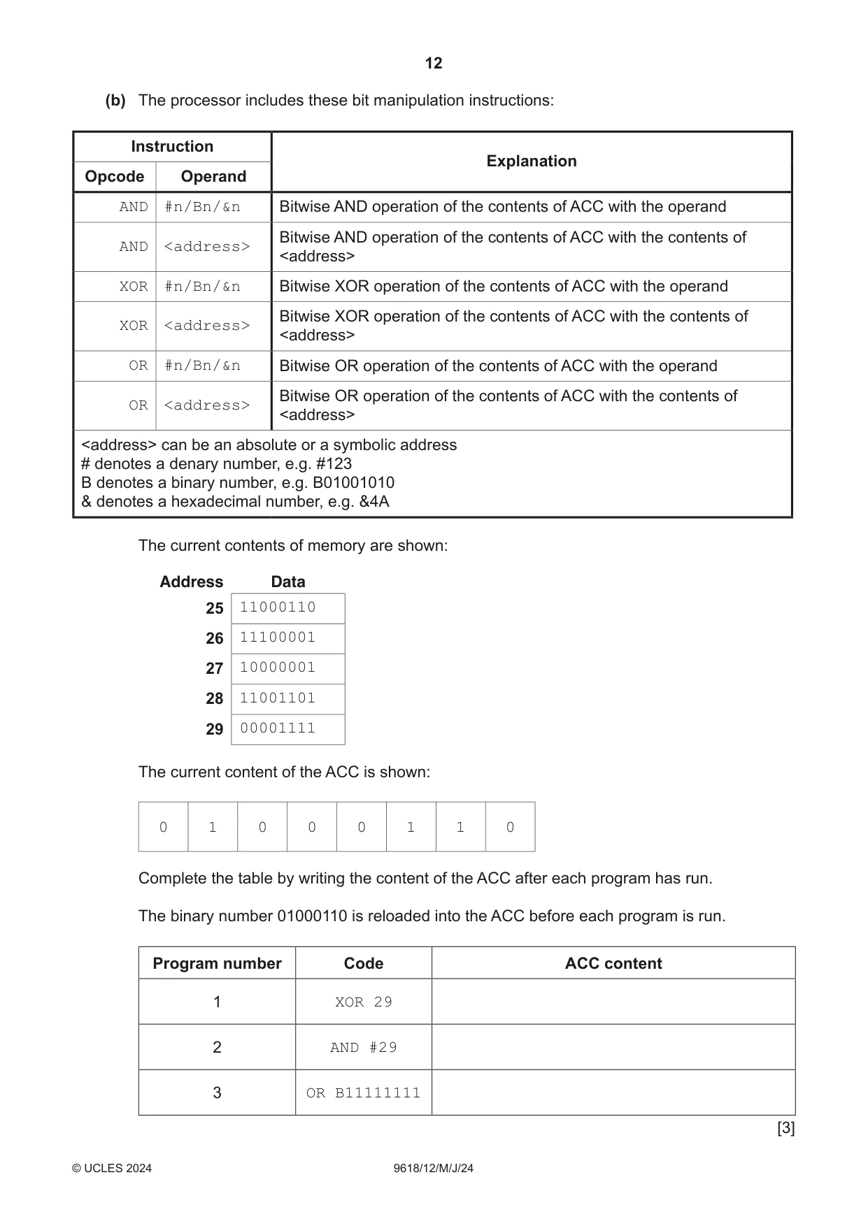 Cambridge A Level Computer Science 9618 2024 May/June Paper 1 · Variant 2 question paper, page 12 of 16