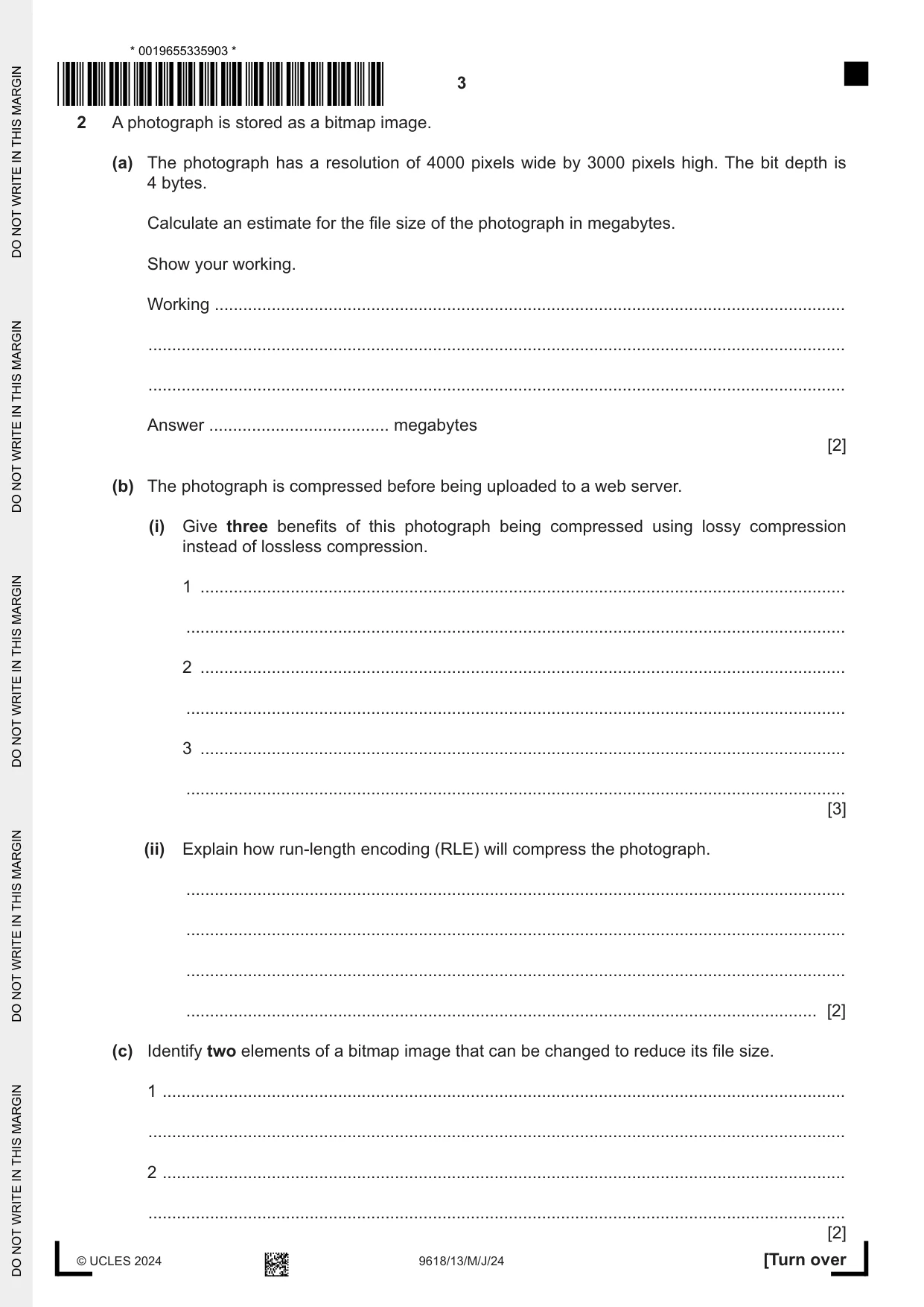 Cambridge A Level Computer Science 9618 2024 May/June Paper 1 · Variant 3 question paper, page 3 of 16