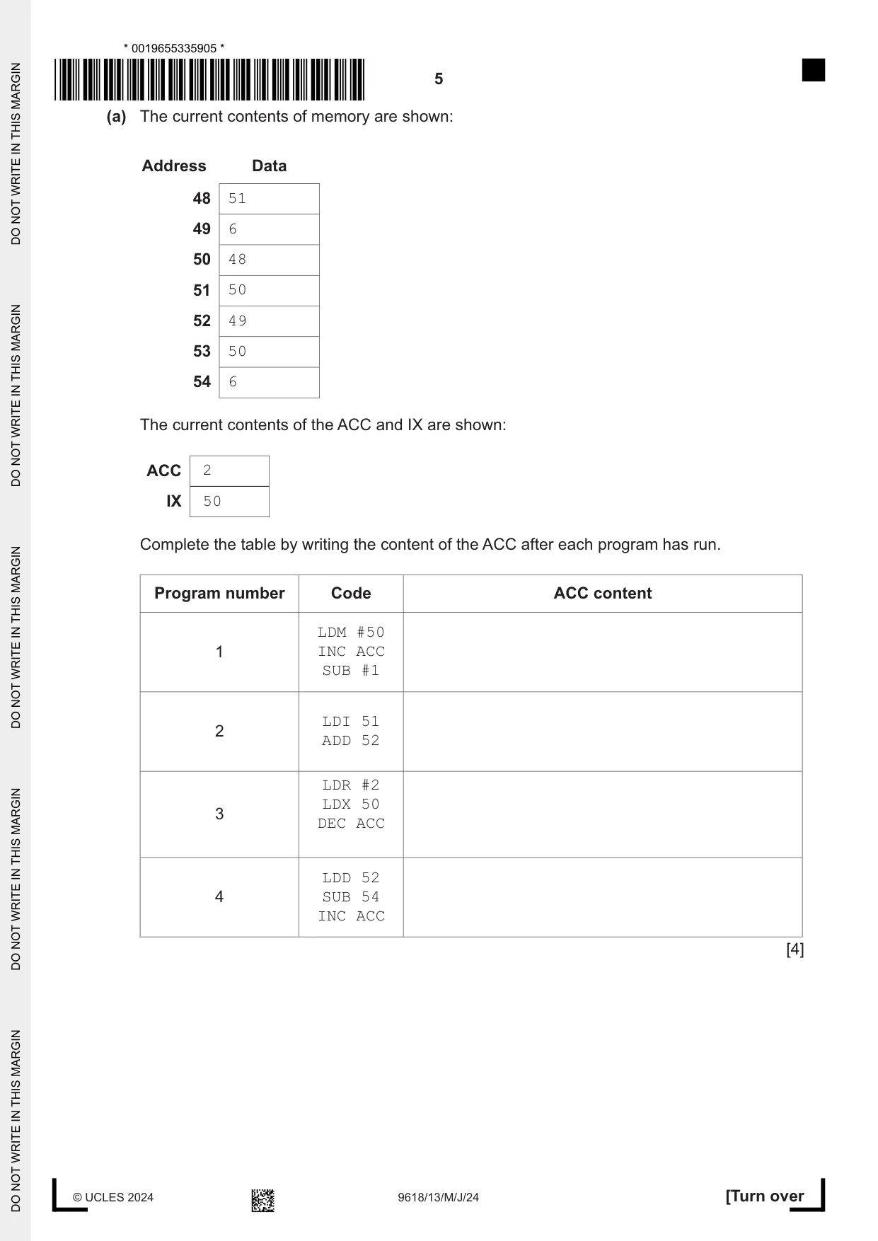 Cambridge A Level Computer Science 9618 2024 May/June Paper 1 · Variant 3 question paper, page 5 of 16
