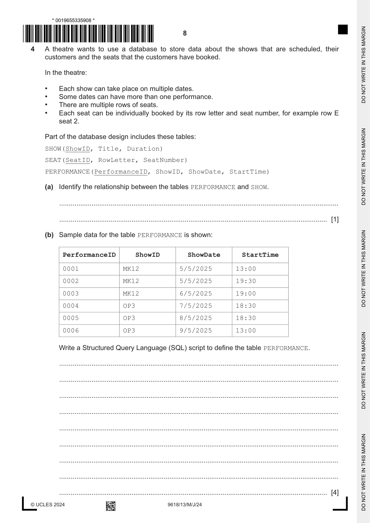 Cambridge A Level Computer Science 9618 2024 May/June Paper 1 · Variant 3 question paper, page 8 of 16