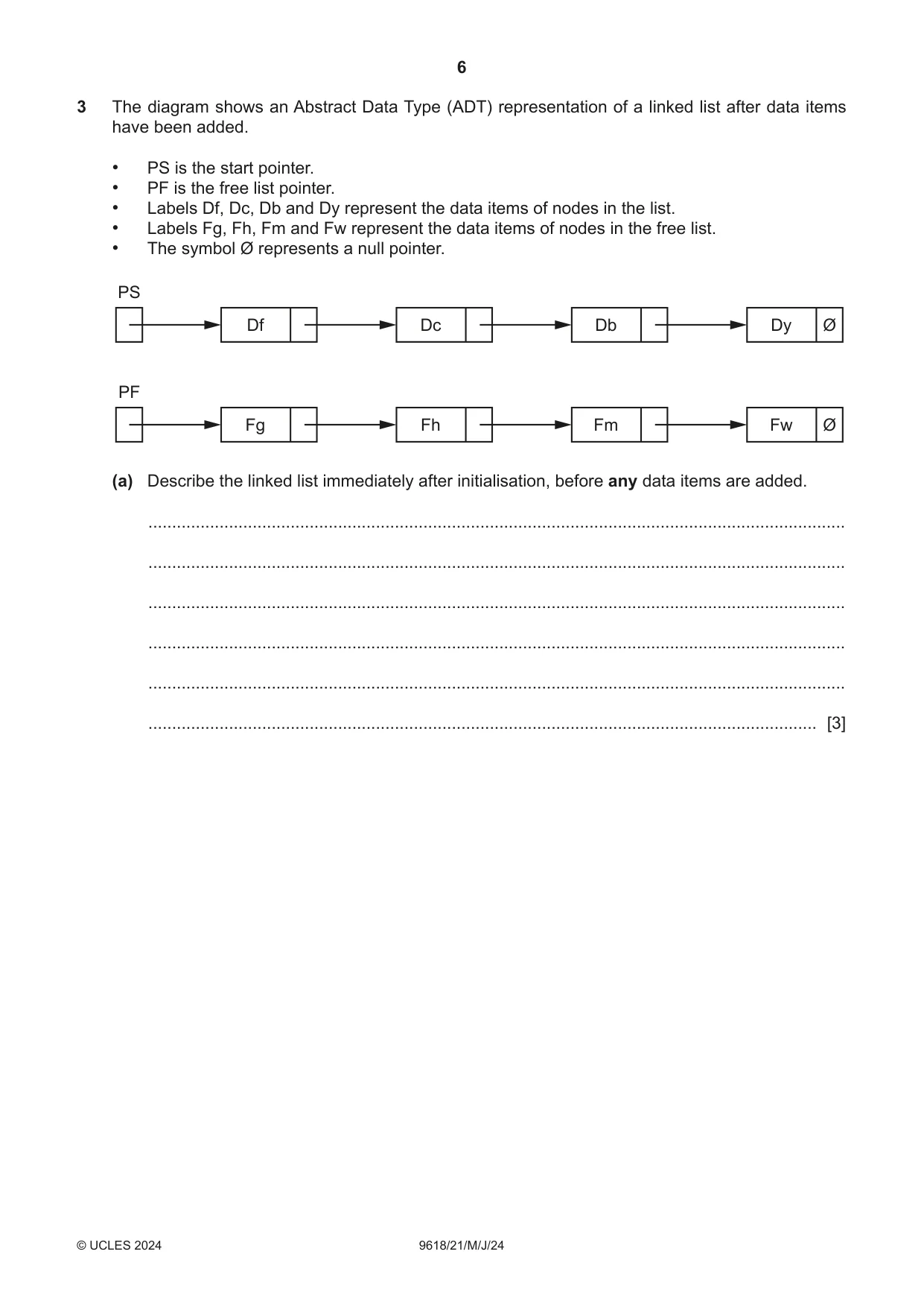 Cambridge A Level Computer Science 9618 2024 May/June Paper 2 · Variant 1 question paper, page 6 of 24